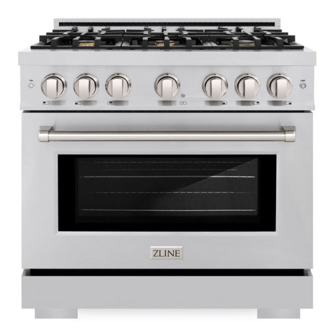 ZLINE 36 in. Select Dual Fuel Range 5.2 cu. ft. Stainless Steel with 6 Brass Burners (HDR-BR-36)