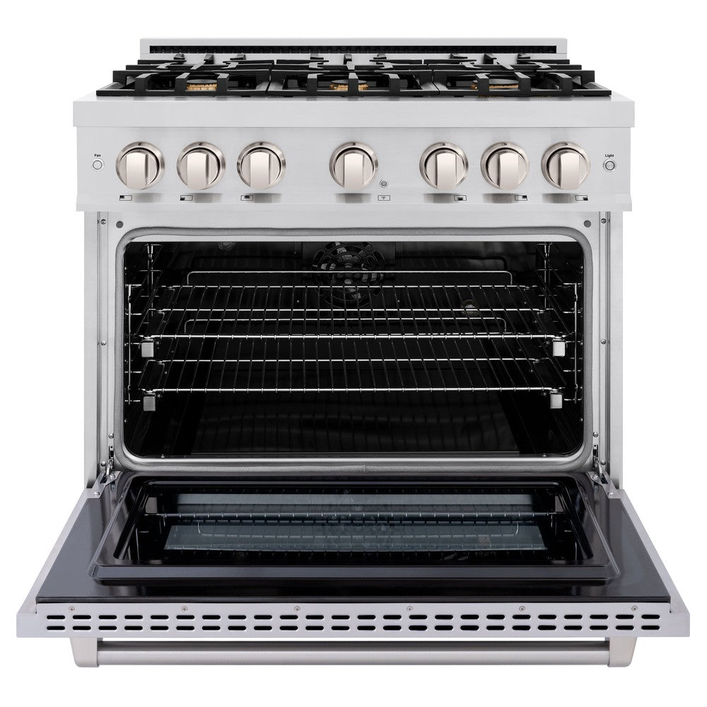 ZLINE 36 in. Select Dual Fuel Range 5.2 cu. ft. Stainless Steel with 6 Brass Burners (HDR-BR-36)