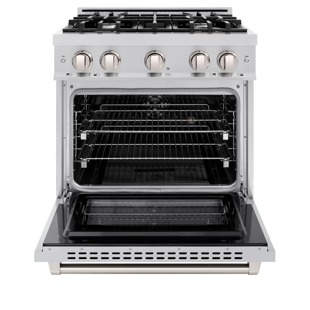 ZLINE Select 30 in. Dual Fuel Range with 4 Gas Burners and Electric Convection Oven, 4.2 cu. ft., Stainless Steel (HDR30)