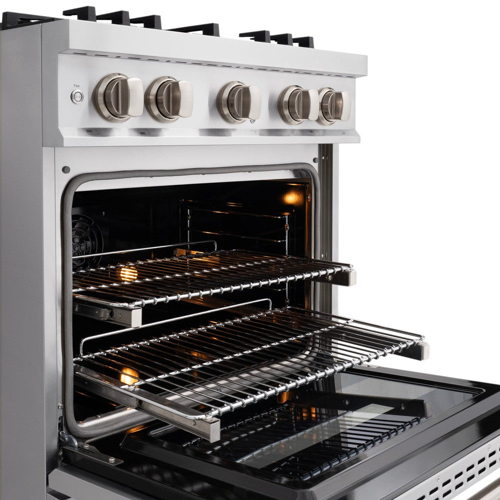 ZLINE Select 30 in. Dual Fuel Range with 4 Gas Burners and Electric Convection Oven, 4.2 cu. ft., Stainless Steel (HDR30)