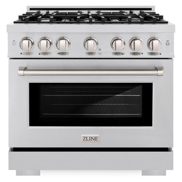 ZLINE 36 in. Dual Fuel Range 5.2 cu. ft. 6 Burner Gas Cooktop Electric Convection Oven Stainless Steel, MODEL HDR36