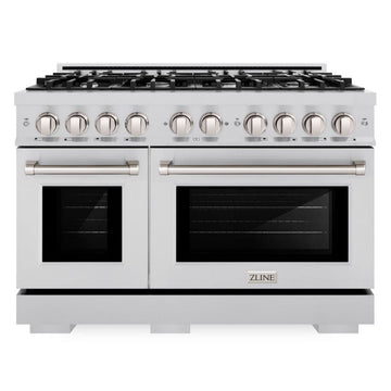 ZLINE 48 in. Select Series Double Oven Dual Fuel Range with 8 Gas Burners and Electric Convection Ovens, 6.7 cu. ft., Stainless Steel, MODEL HDR48