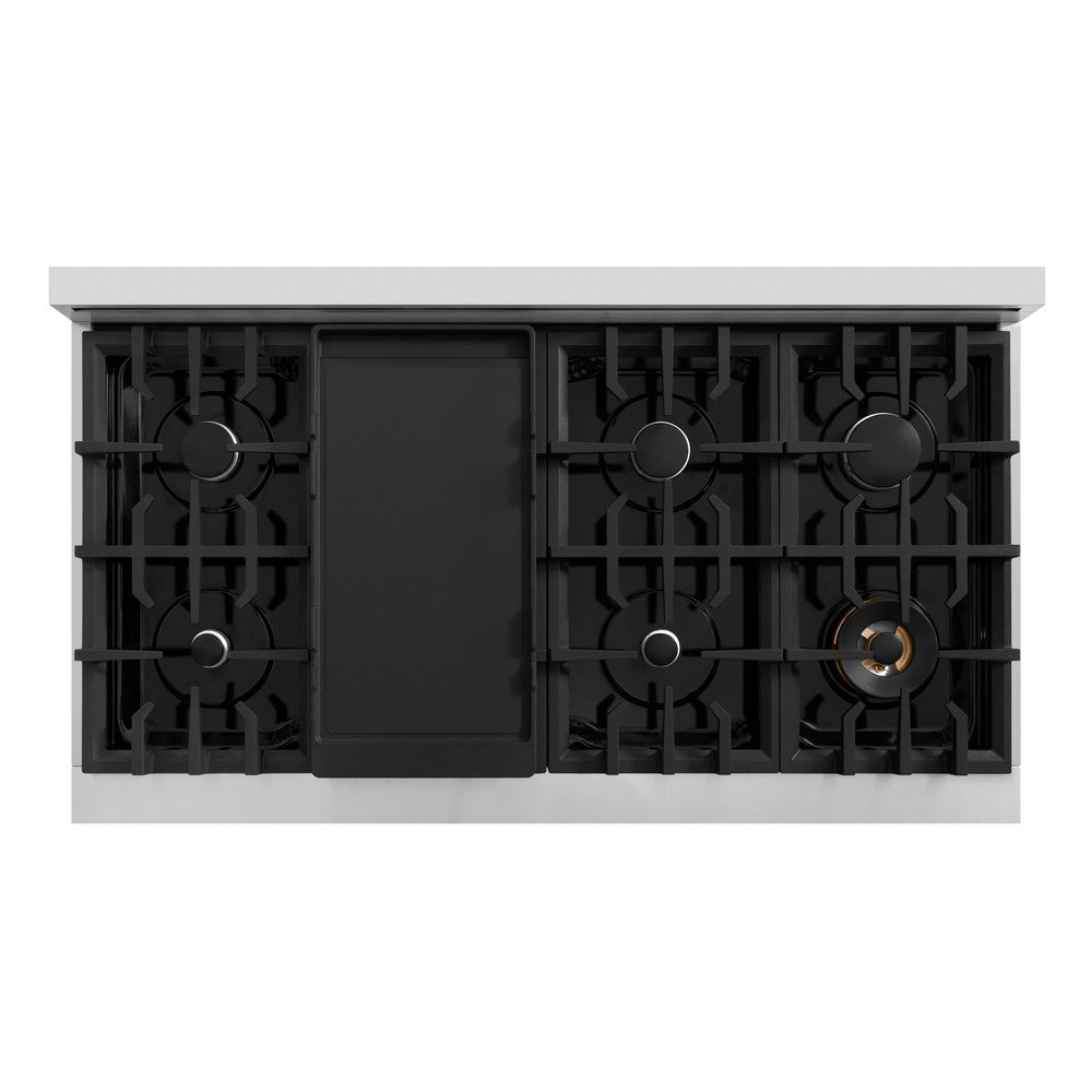 ZLINE Select 48 in. Double Oven Dual Fuel Range with 8 Gas Burners, 6.7 cu. ft., Stainless Steel with White Matte Doors (HDR-WM-48)