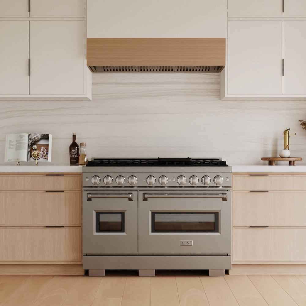 ZLINE 48 in. Gas Range Double Oven 6.7 cu. ft. Stainless Steel 8 Burners Convection Oven, MODEL CGR48