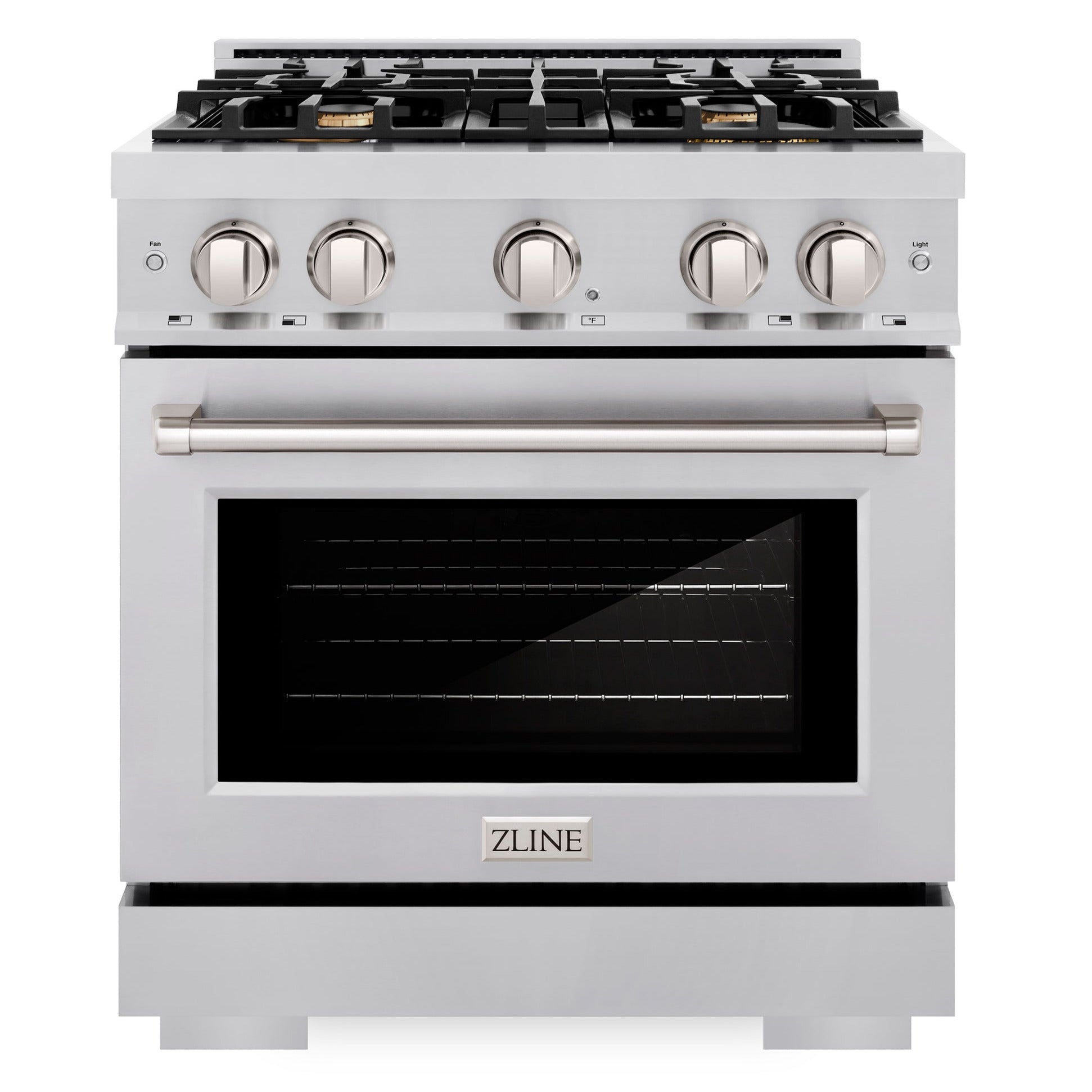 ZLINE 30 in. 4.2 cu. ft. Select Gas Range with 4 Brass Burners and Convection Gas Oven in Stainless Steel (HGR-BR-30)