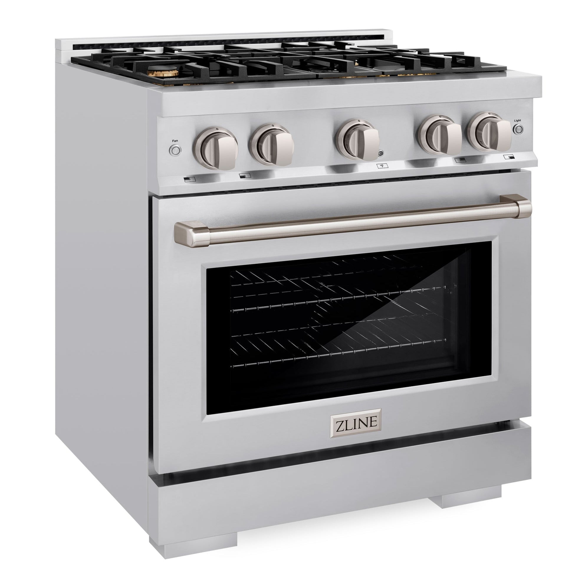 ZLINE 30 in. 4.2 cu. ft. Select Gas Range with 4 Brass Burners and Convection Gas Oven in Stainless Steel (HGR-BR-30)