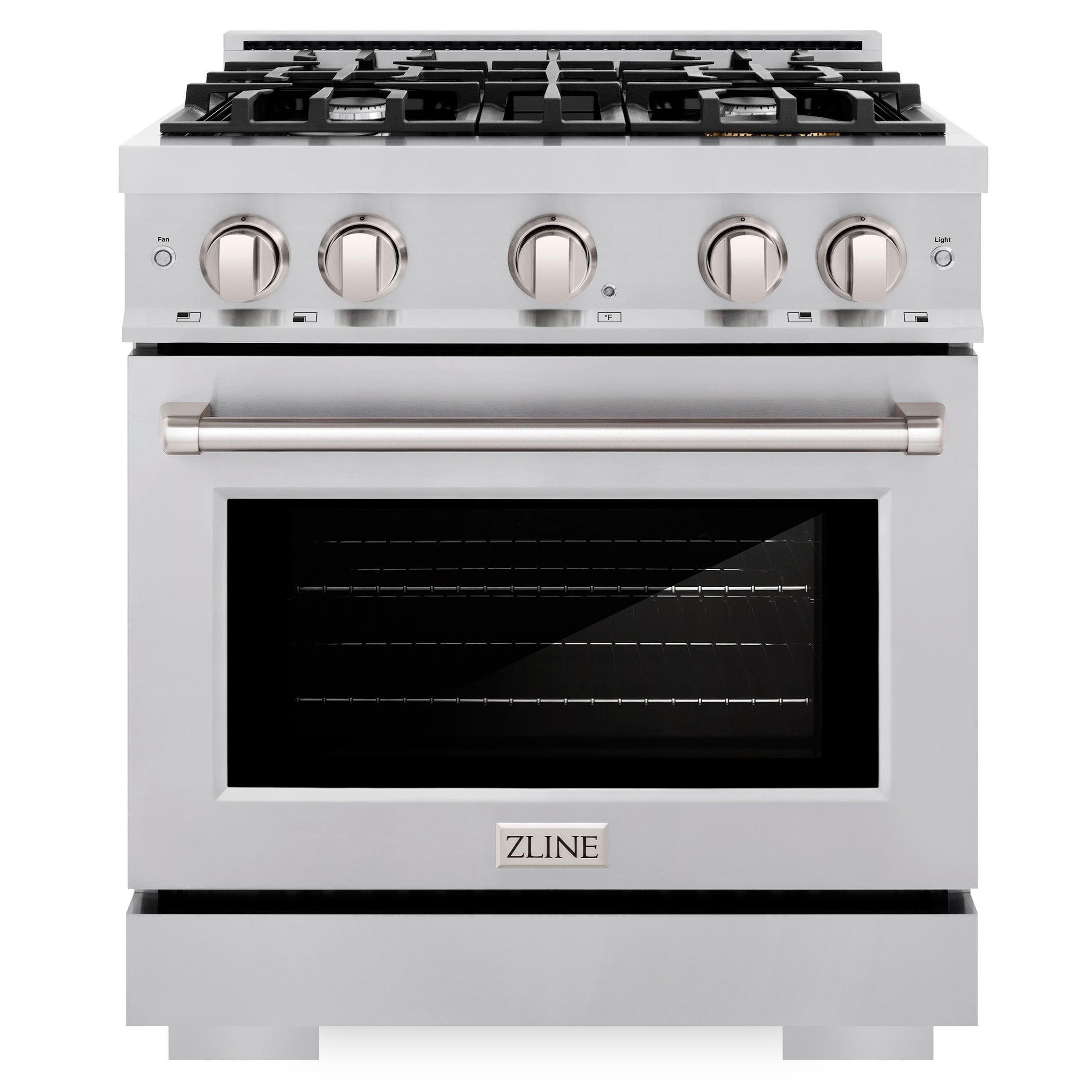 ZLINE 30 in. Gas Range 4.2 cu. ft. Capacity 4 Burners Convection Gas Oven Satin Stainless Steel (HGRS-30)