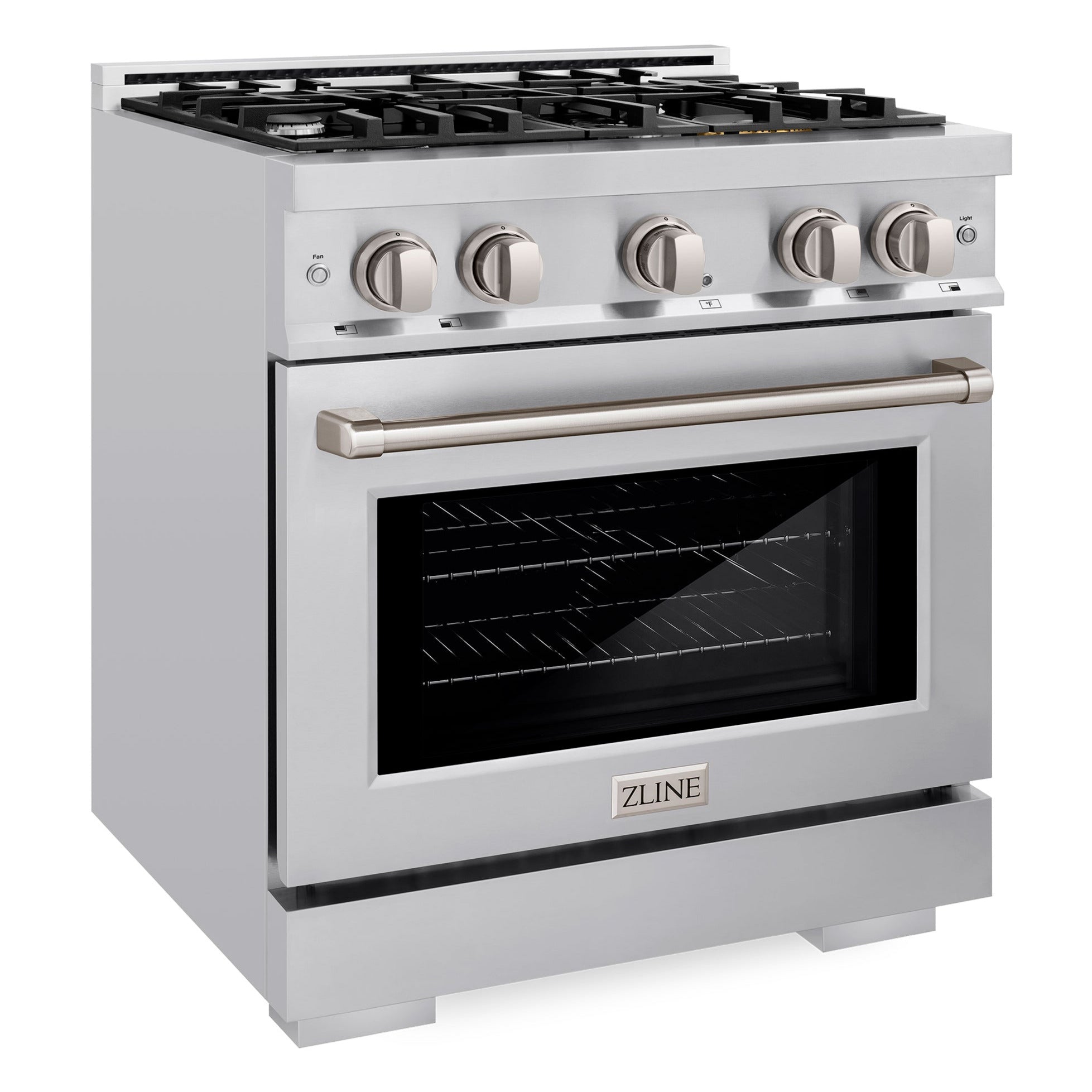 ZLINE 30 in. Gas Range 4.2 cu. ft. Capacity 4 Burners Convection Gas Oven Satin Stainless Steel (HGRS-30)