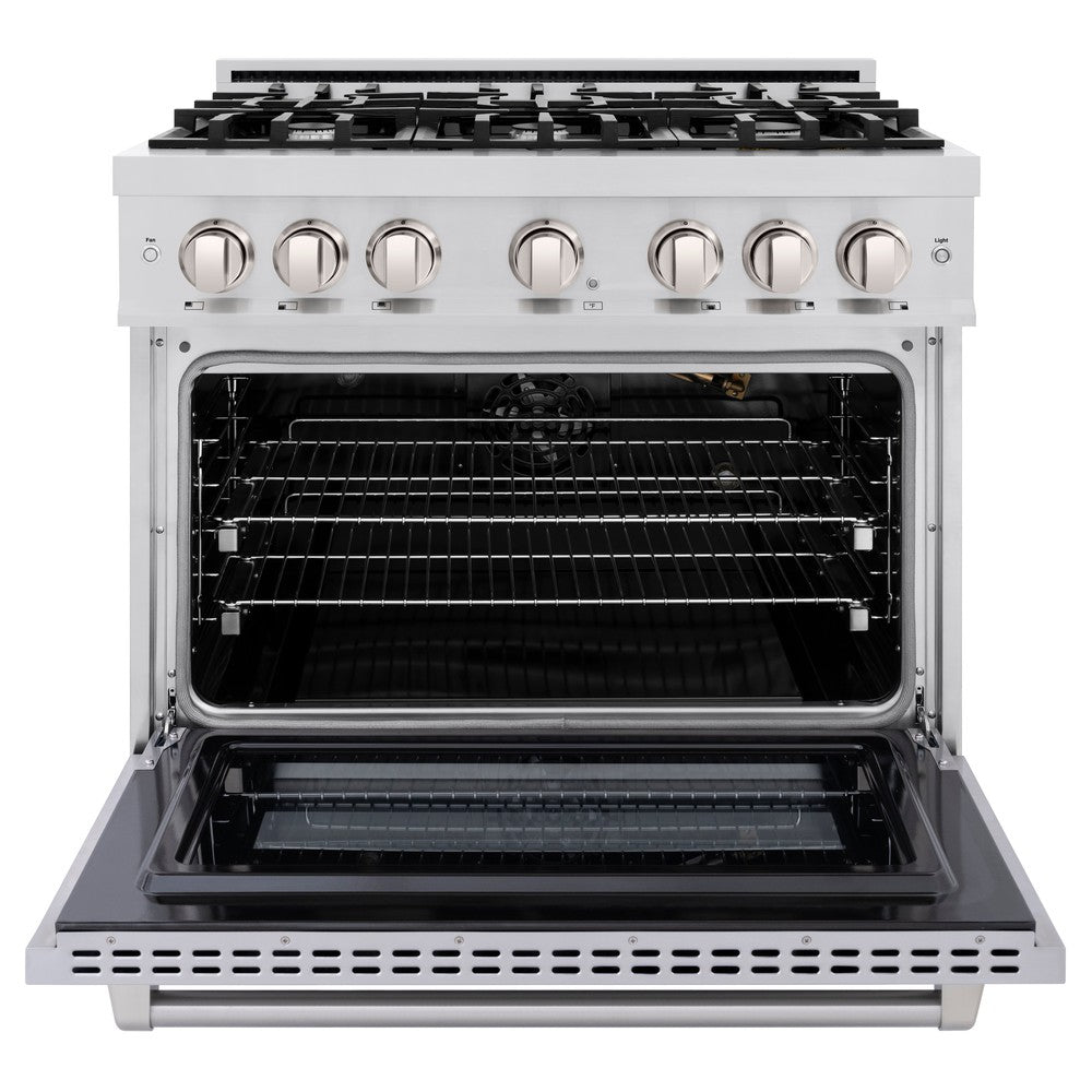 ZLINE 36 in. Gas Range 5.2 cu. ft. Stainless Steel 6 Burner Cooktop (HGR36)