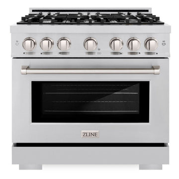 ZLINE 36 in. Gas Range 5.2 cu. ft. Stainless Steel 6 Burner Cooktop (HGR36)