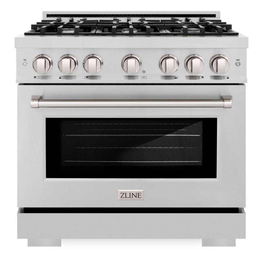 ZLINE 36 in. Gas Range 5.2 cu. ft. Stainless Steel 6 Burner Cooktop (HGR36)