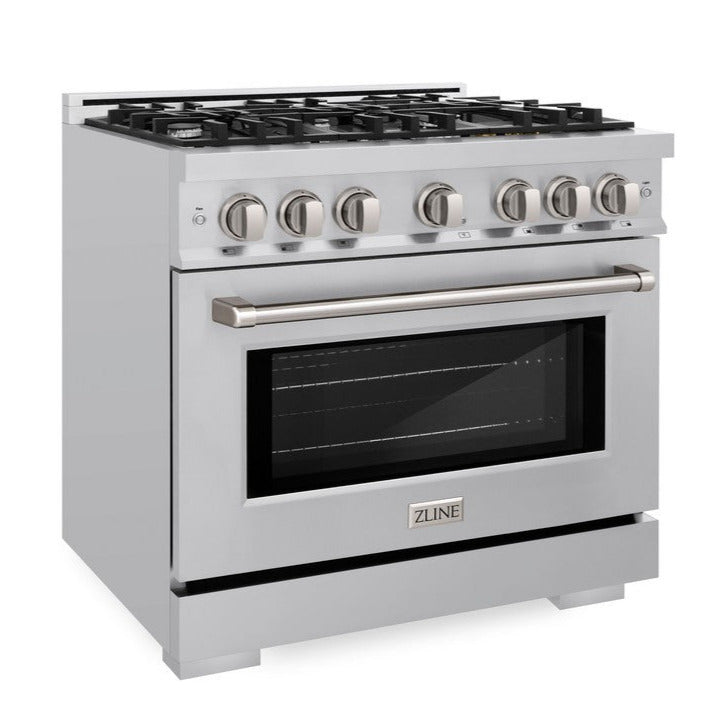 ZLINE 36 in. Gas Range 5.2 cu. ft. Stainless Steel 6 Burner Cooktop (HGR36)