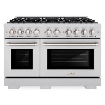 ZLINE 48 in. Gas Range Double Oven 6.7 cu. ft. Capacity 8 Burners Stainless Steel (HGR48)