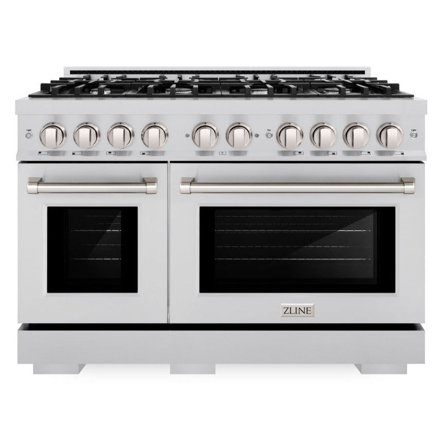 ZLINE 48 in. Gas Range Double Oven 6.7 cu. ft. Capacity 8 Burners Stainless Steel (HGR48)