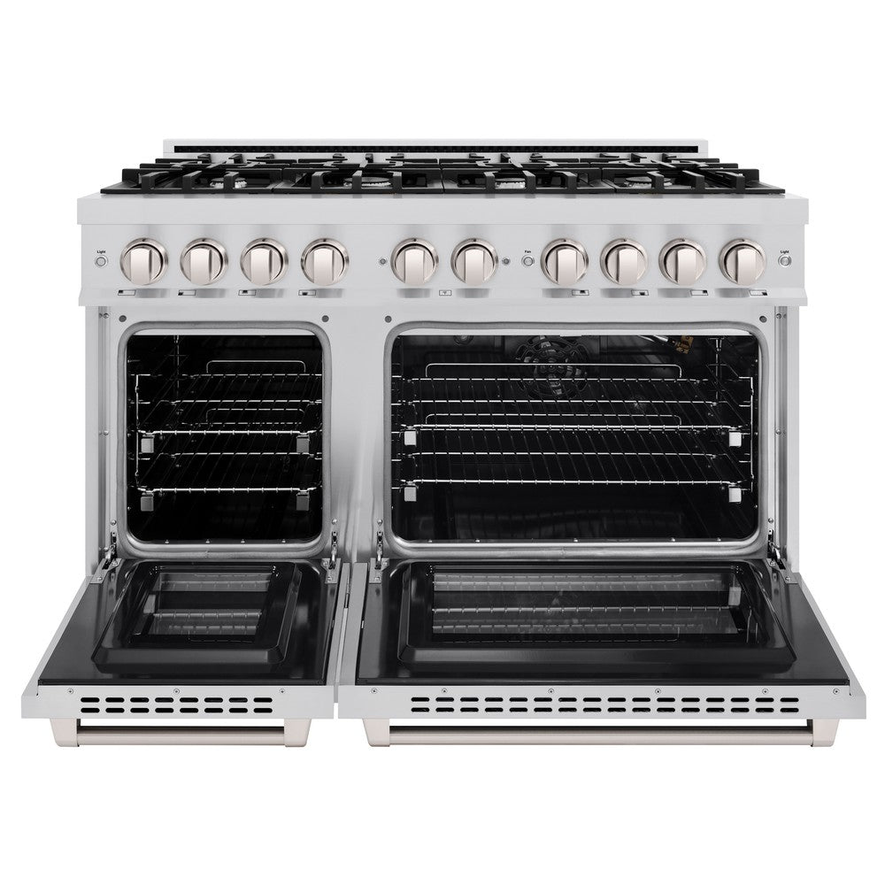 ZLINE 48 in. Gas Range Double Oven 6.7 cu. ft. Capacity 8 Burners Stainless Steel (HGR48)