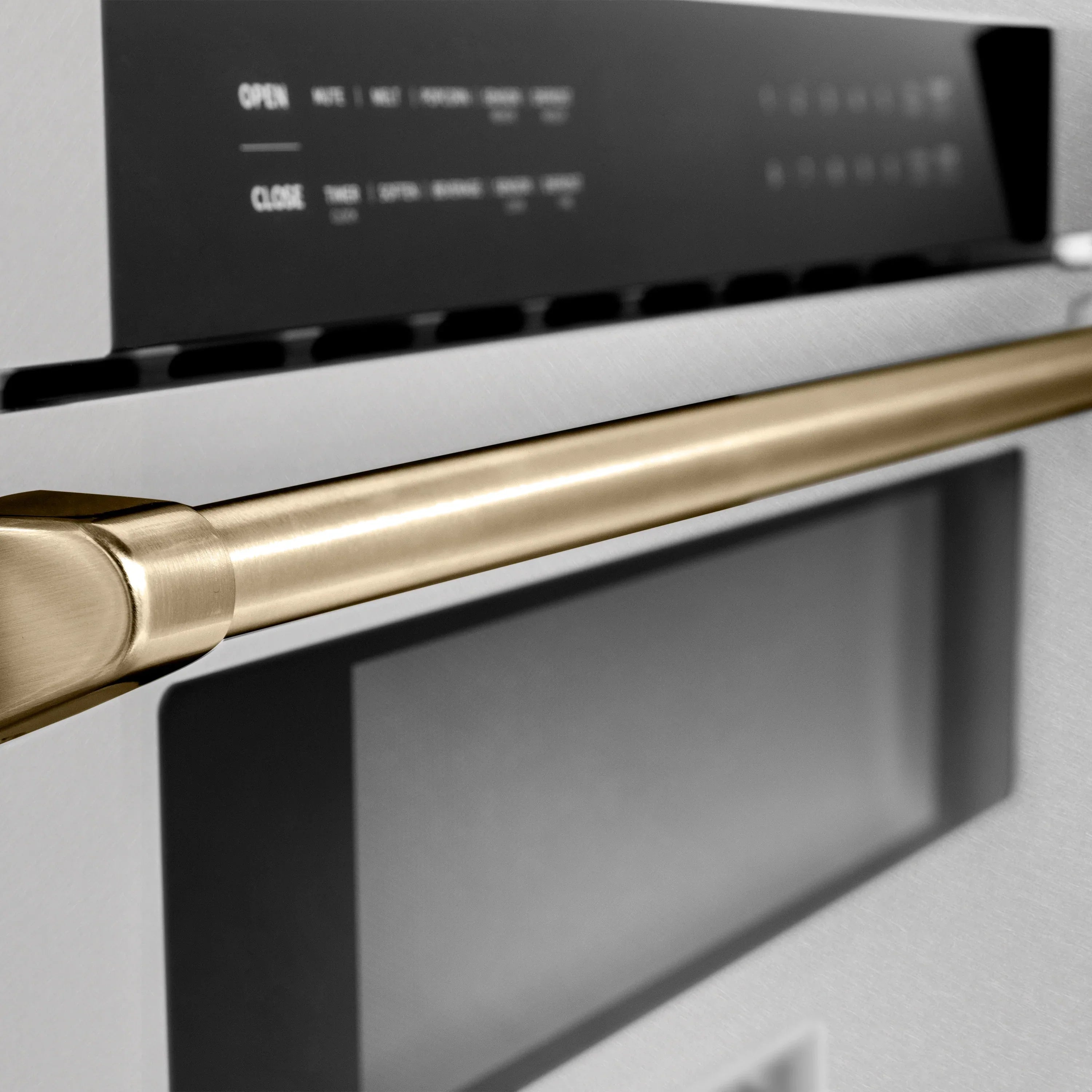 ZLINE Autograph 30" 1.2 cu. ft. Built-In Microwave Drawer in Satin Stainless Steel with Champagne Bronze Accents, MWDZ-30-SS-CB