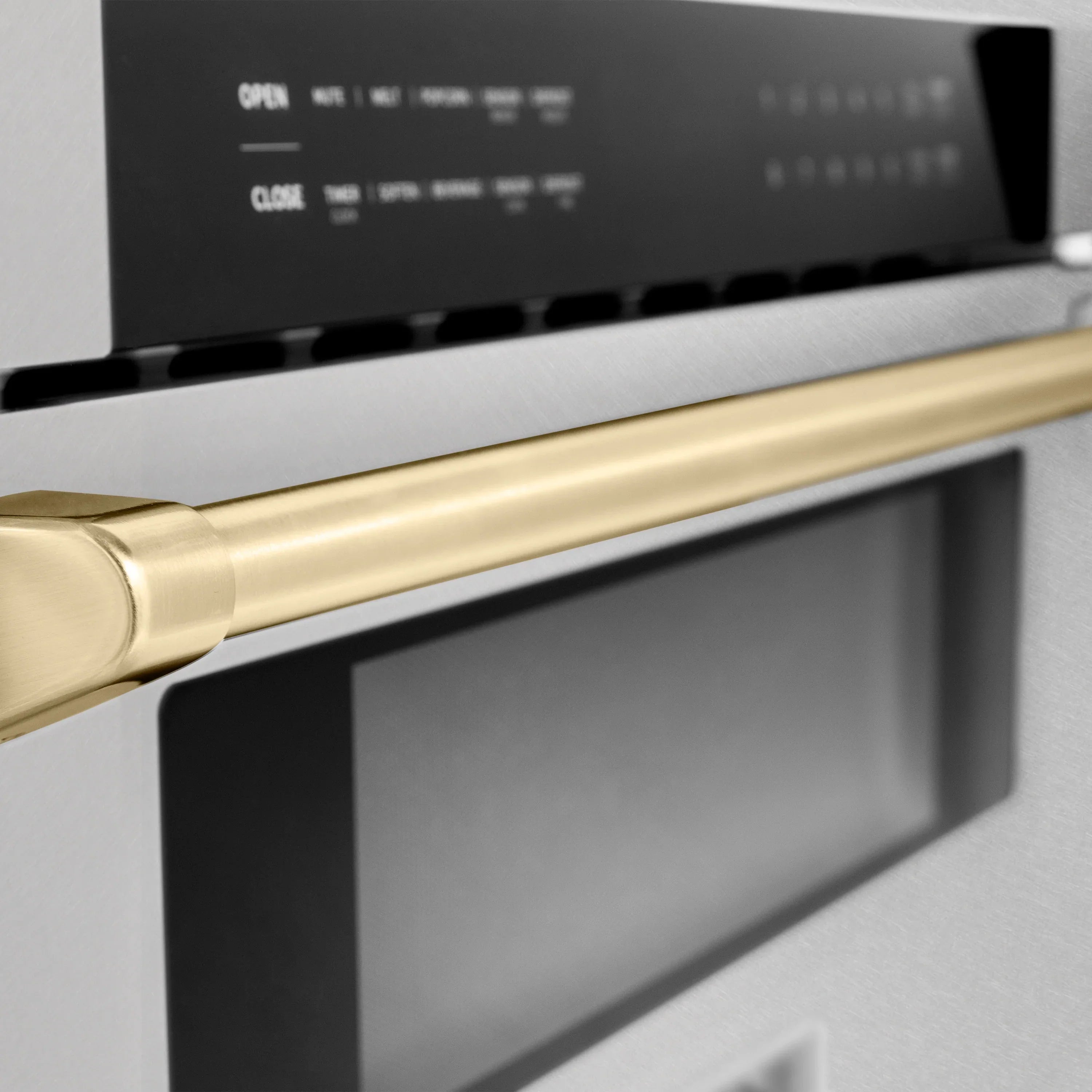 ZLINE Autograph 30" 1.2 cu. ft. Built-In Microwave Drawer in Satin Stainless Steel with Polished Gold Accents, MWDZ-30-SS-G