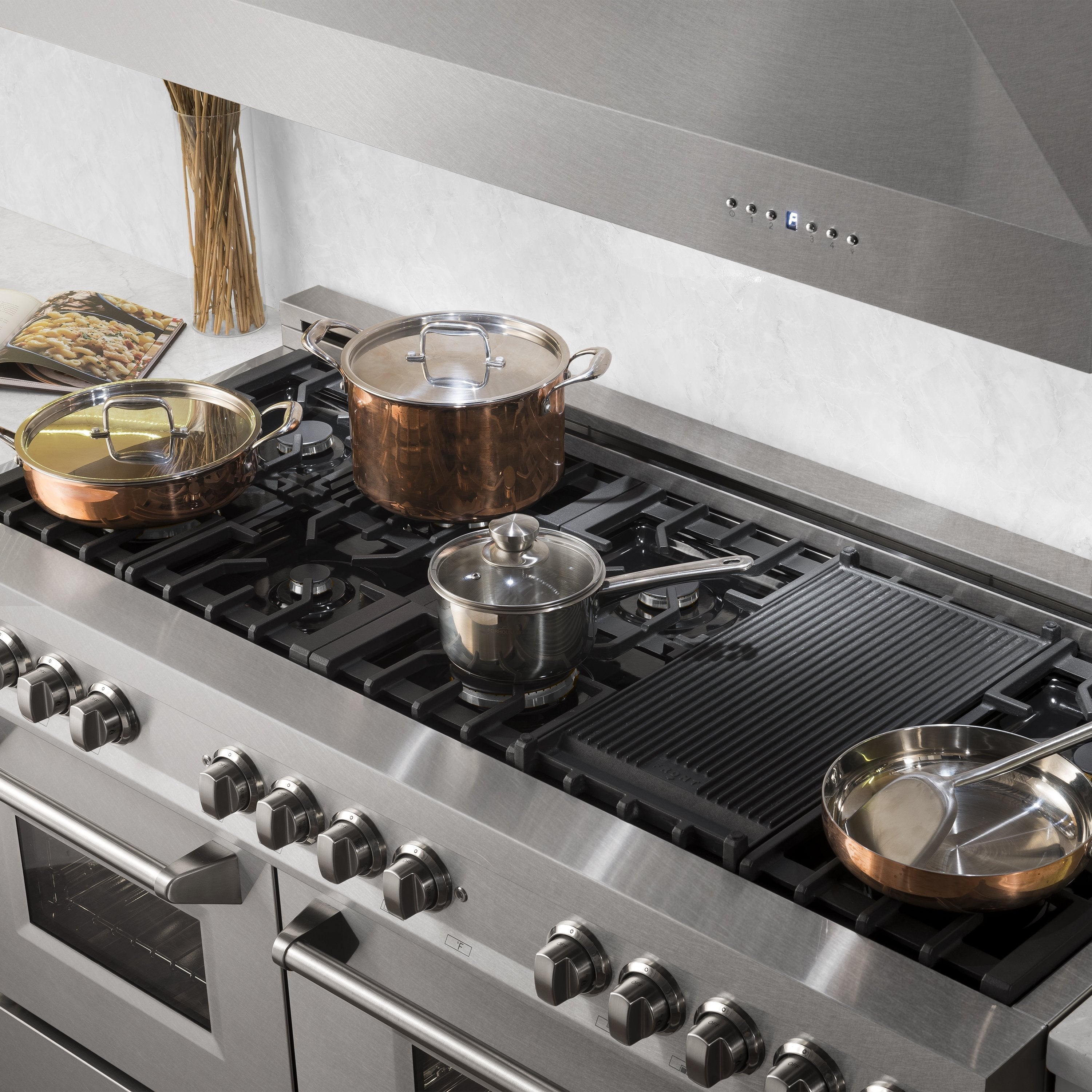 ZLINE 60 in. 7.4 cu. ft. Legacy Dual Fuel Range with 9 Gas Burners and Double Electric Convection Ovens in Satin Stainless Steel (RAS-SN-60)