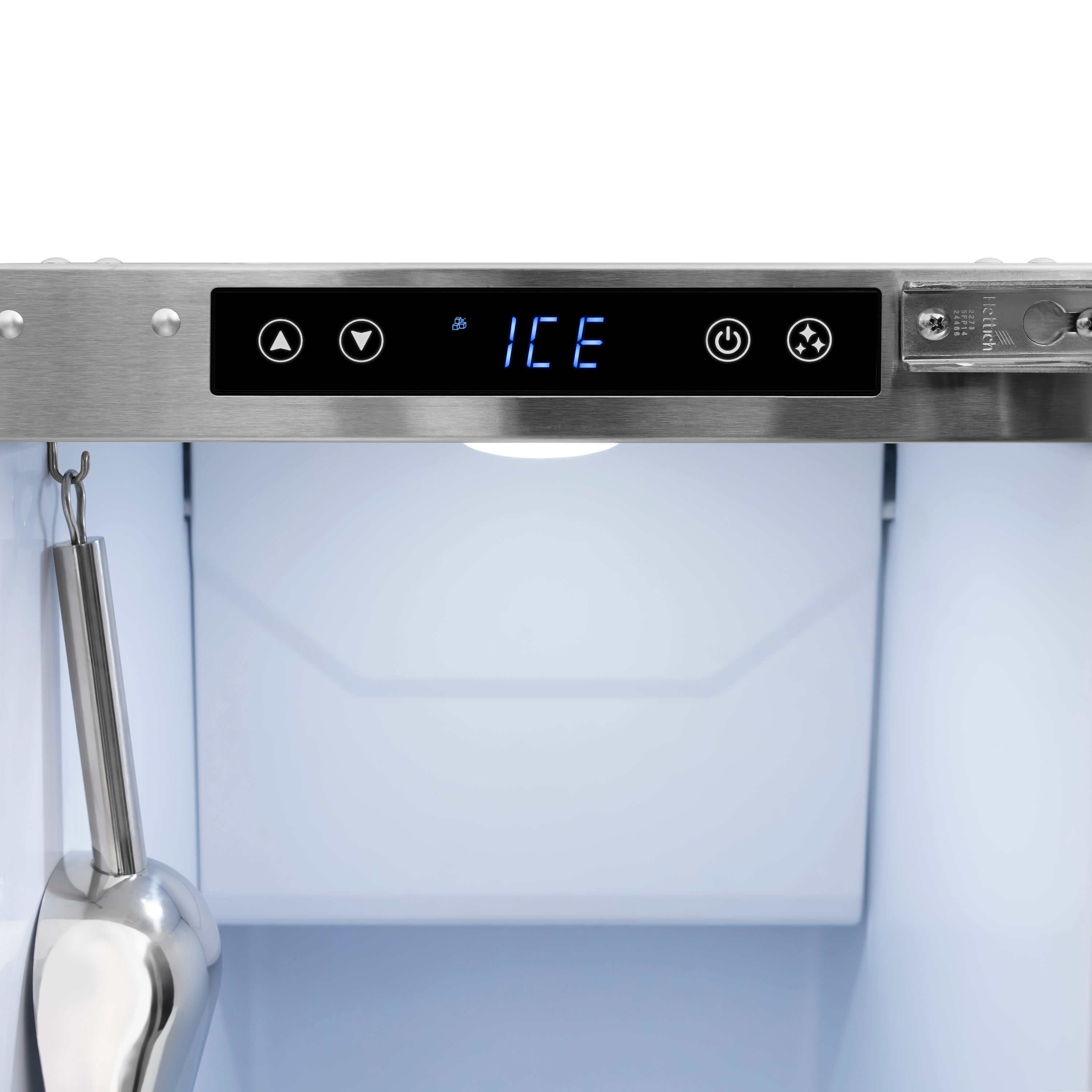 ZLINE Autograph 15" Touchstone Clear Cube Ice Maker with Drain Pump and Solid Stainless Steel Door with Champagne Bronze Handle, ICCDZ-ST-15-CB