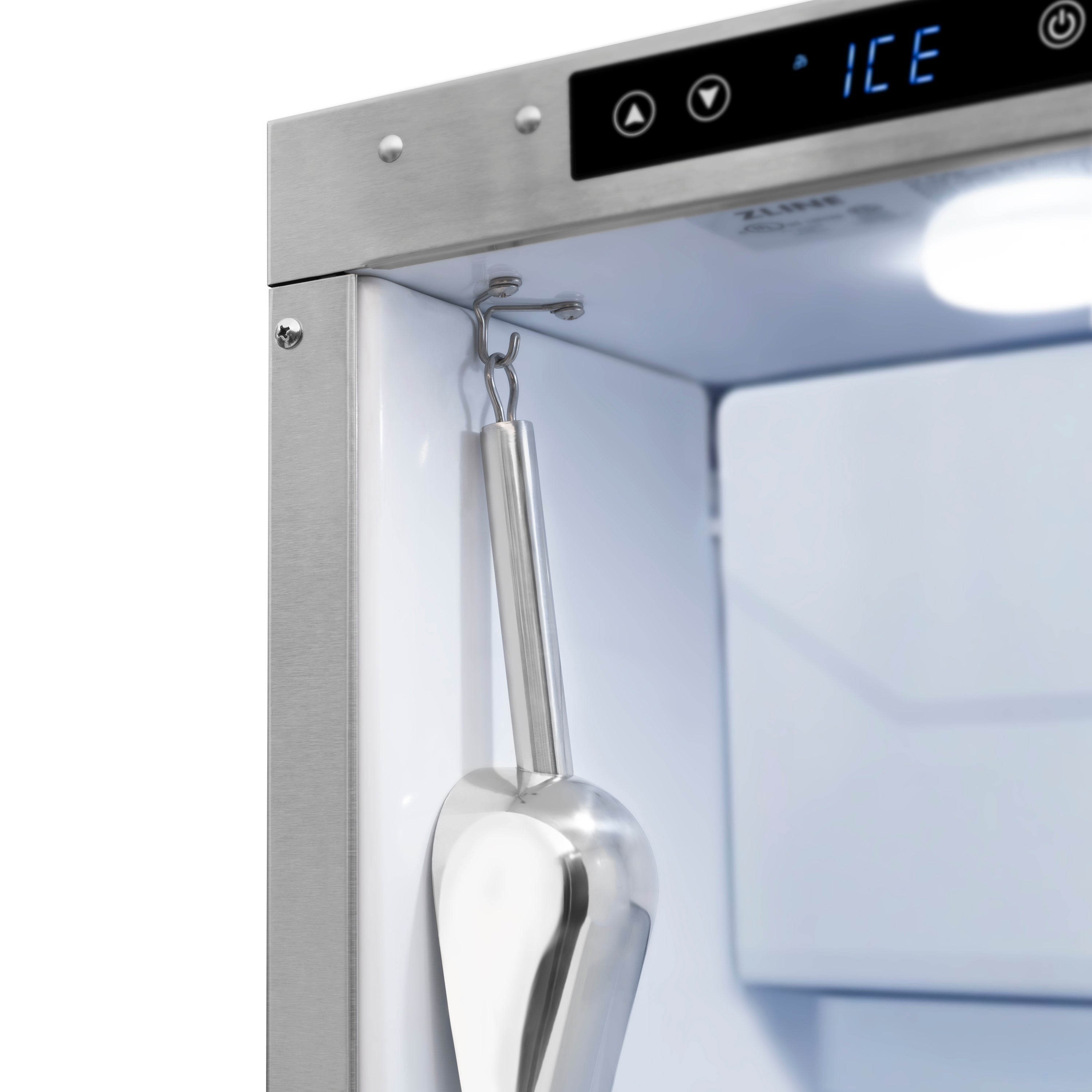 ZLINE Autograph 15" Touchstone Clear Cube Ice Maker with Drain Pump and Solid Stainless Steel Door with Polished Gold Handle, ICCDZ-ST-15-G