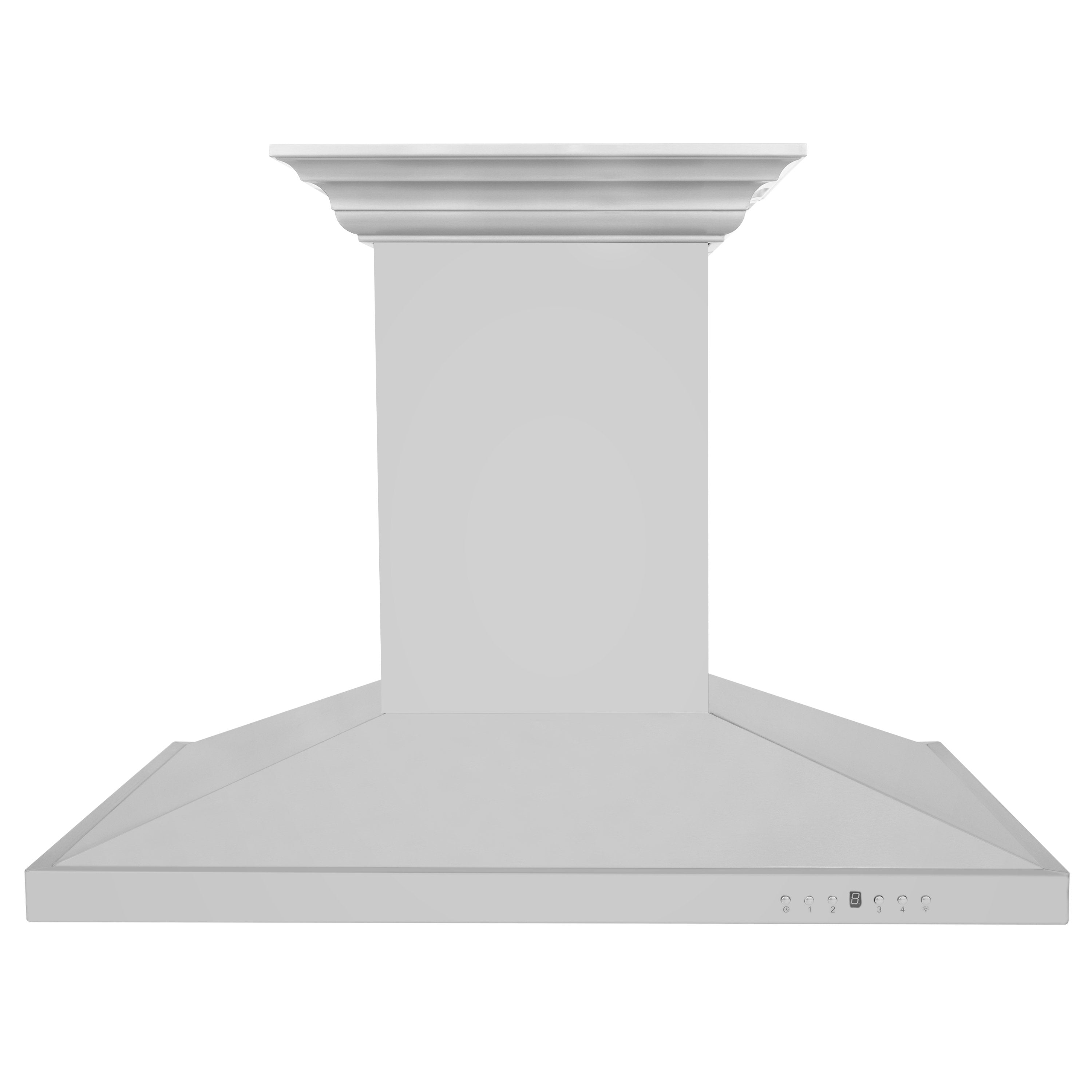 ZLINE 42 in. Island Mount Range Hood 400 CFM Stainless Steel Built-In Bluetooth Speakers (GL2iCRN-BT-42)