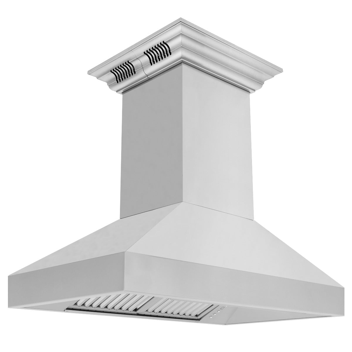 ZLINE 36 in. Wall Mount Range Hood with CrownSound Bluetooth Speakers, Stainless Steel, 400 CFM, 597iCRN-BT-36