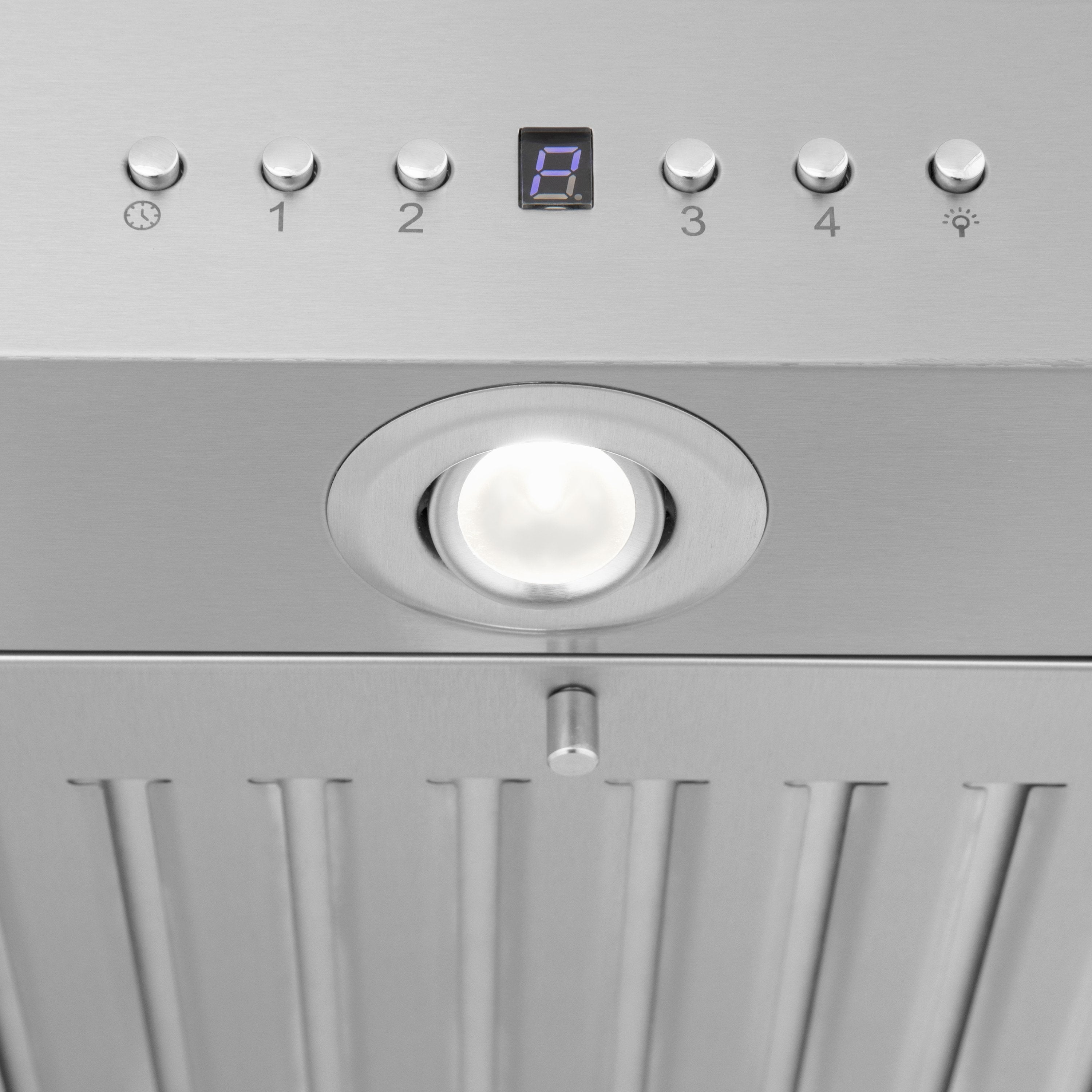 ZLINE 42 in. Island Mount Range Hood Stainless Steel with Built-In Bluetooth Speakers (KE2iCRN-BT-42)
