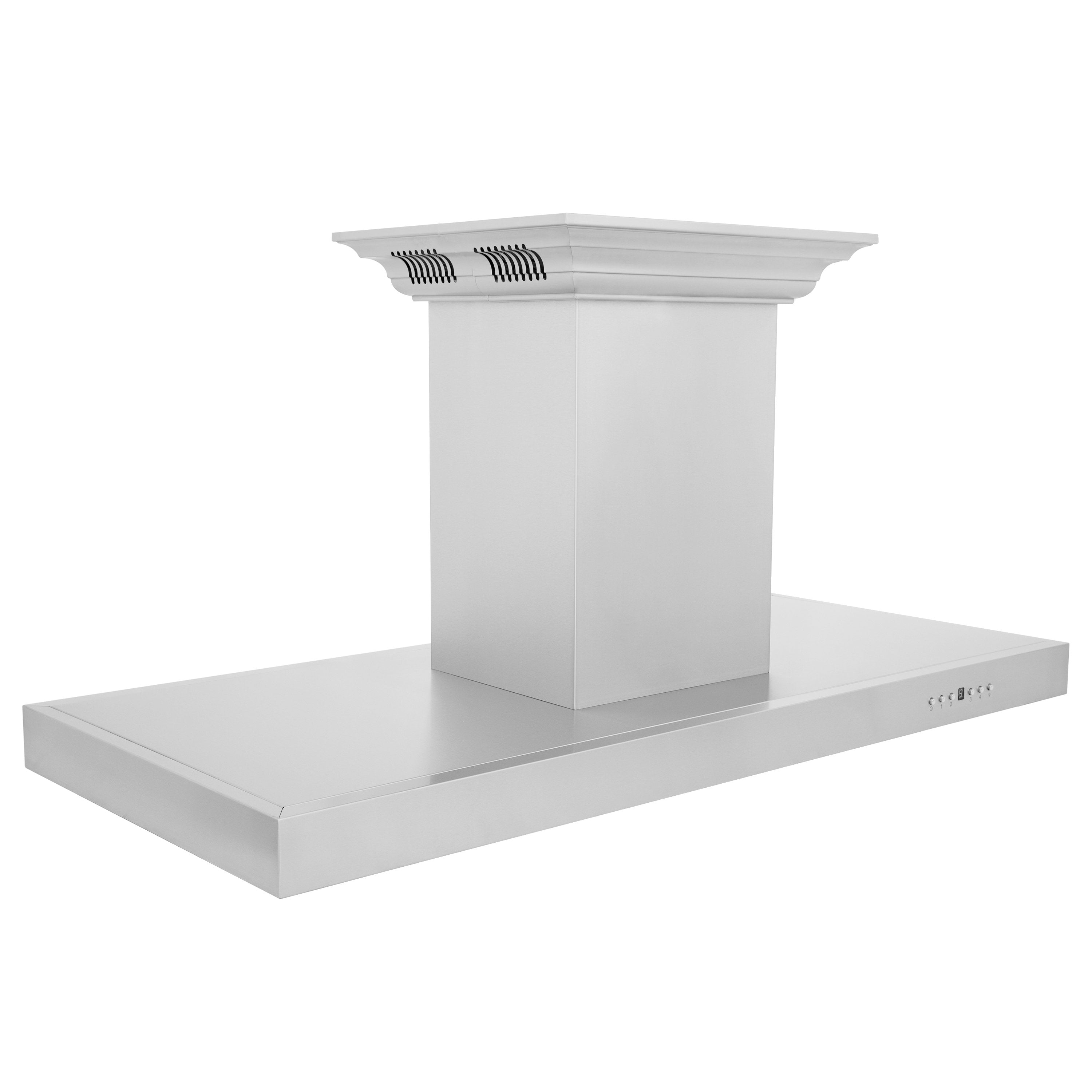ZLINE 30 in Island Mount Range Hood 400 CFM Stainless Steel CrownSound Bluetooth Built-In Speakers (KE2iCRN-BT-30)