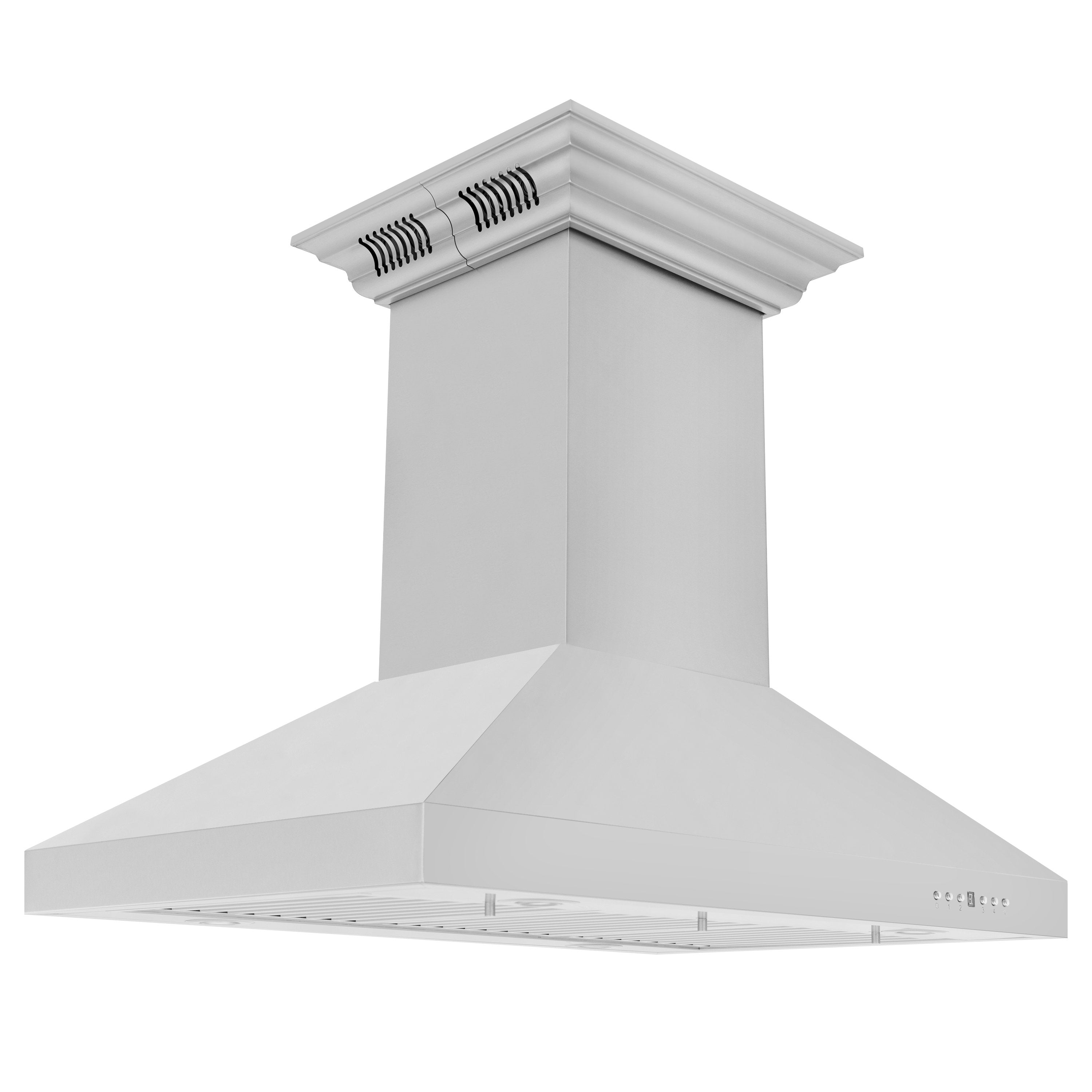 ZLINE 42" Island Mount Range Hood 400 CFM Stainless Steel CrownSound Bluetooth Speakers (KL3iCRN-BT-42)