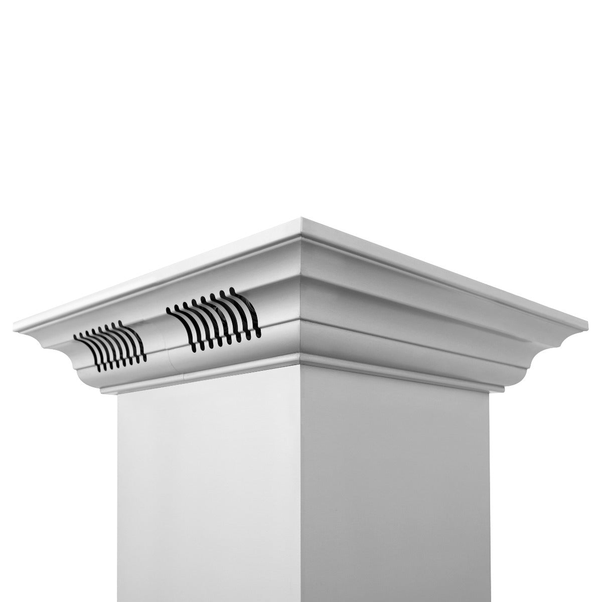 ZLINE 48 in. Island Mount Range Hood 400 CFM Stainless Steel Bluetooth CrownSound Speakers (KE2iCRN-BT-48)