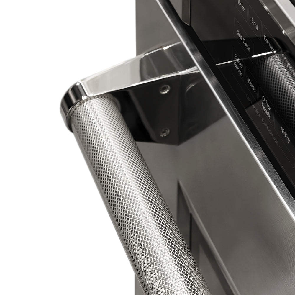 ZLINE Autograph 30" Professional True Convection Single Wall Oven with Air Fry and Self Clean in Stainless Steel with Polished Nickel Helix Handle, WASZ-30-KPN