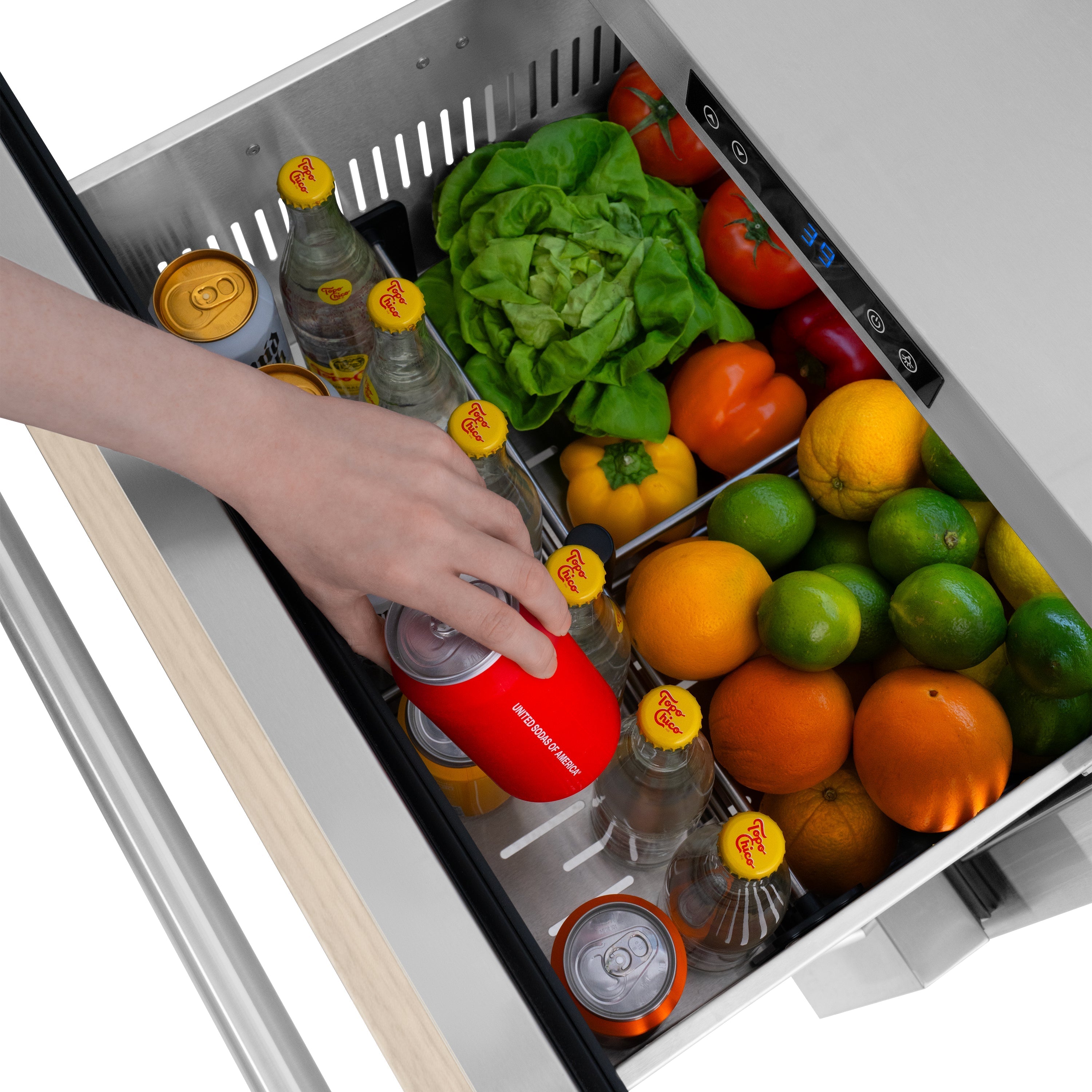 ZLINE 24 in. Refrigerator Drawer 168 Can Capacity Outdoor Rated Panel Ready Touchstone Series (RDSPO-24)