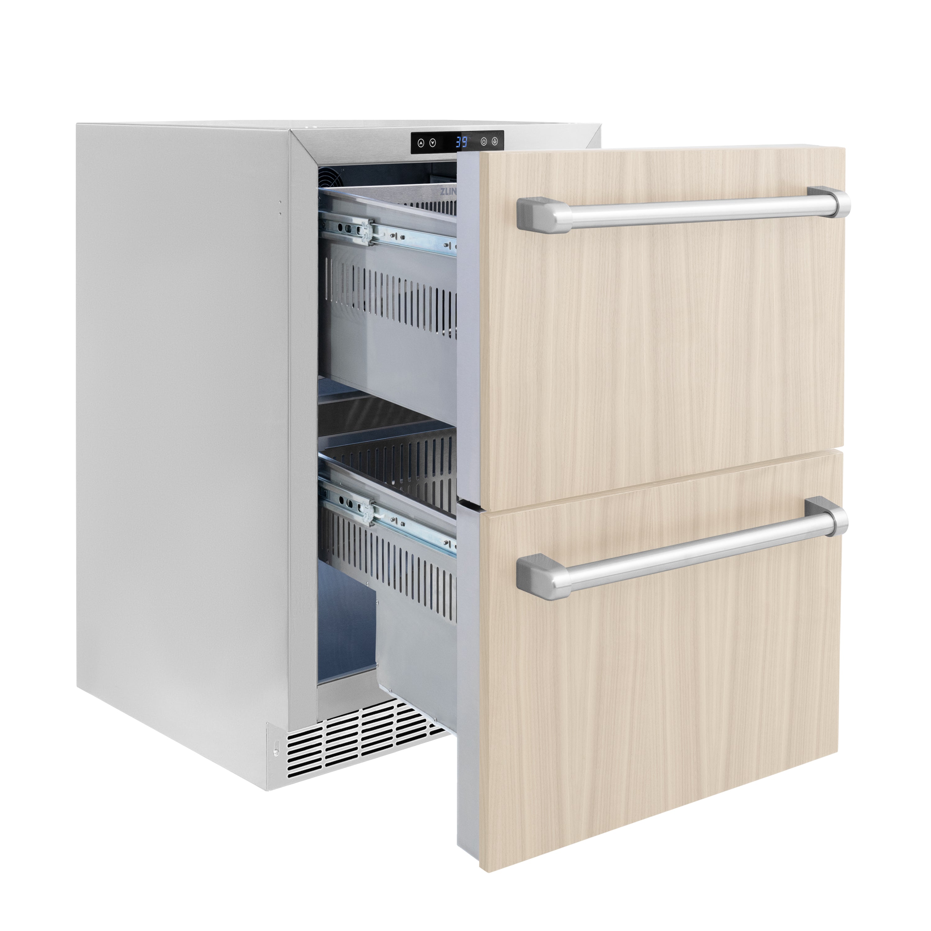 ZLINE 24 in. Refrigerator Drawer 168 Can Capacity Outdoor Rated Panel Ready Touchstone Series (RDSPO-24)