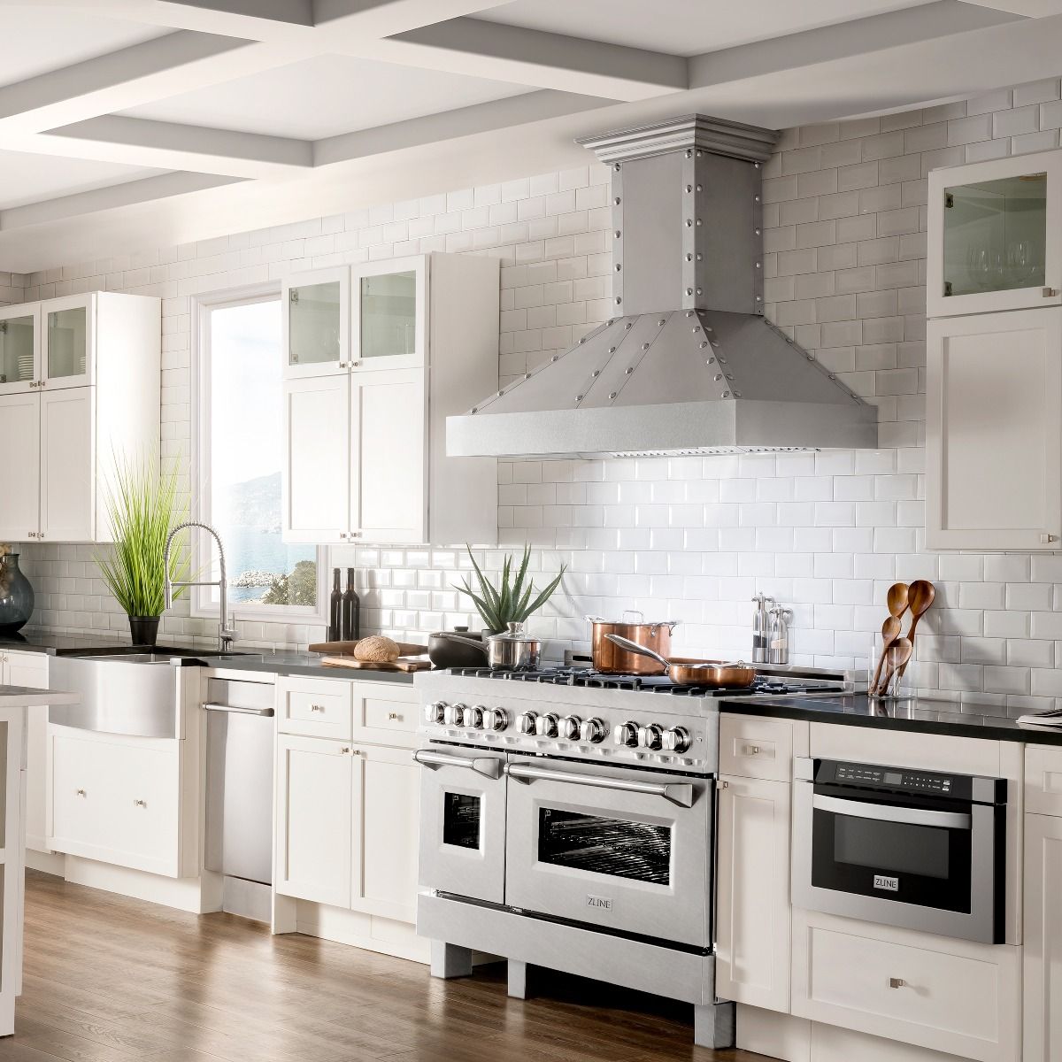 ZLINE Legacy 48-Inch Dual Fuel Range with 7 Gas Burners and Double Electric Ovens, Satin Stainless Steel (RAS-SN-48)