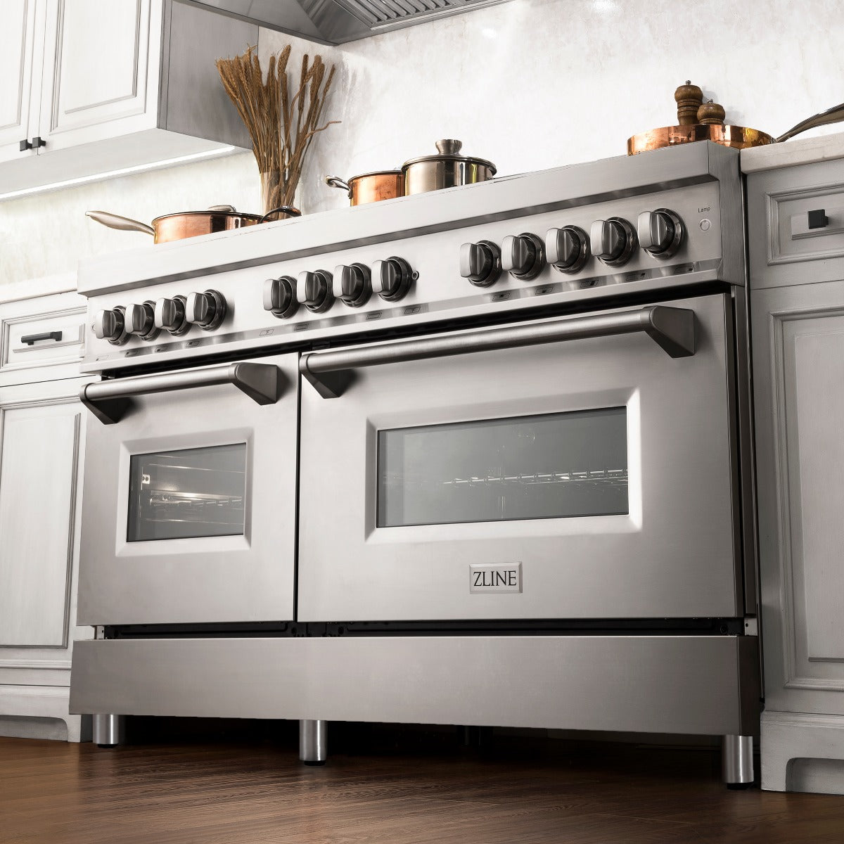 ZLINE 60 in. Professional Gas Range with Brass Burners and 7.6 cu. ft. Electric Oven in Stainless Steel (RA-BR-60)