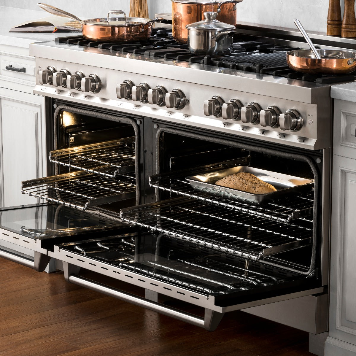 ZLINE 60 in. Professional Gas Range with Brass Burners and 7.6 cu. ft. Electric Oven in Stainless Steel (RA-BR-60)