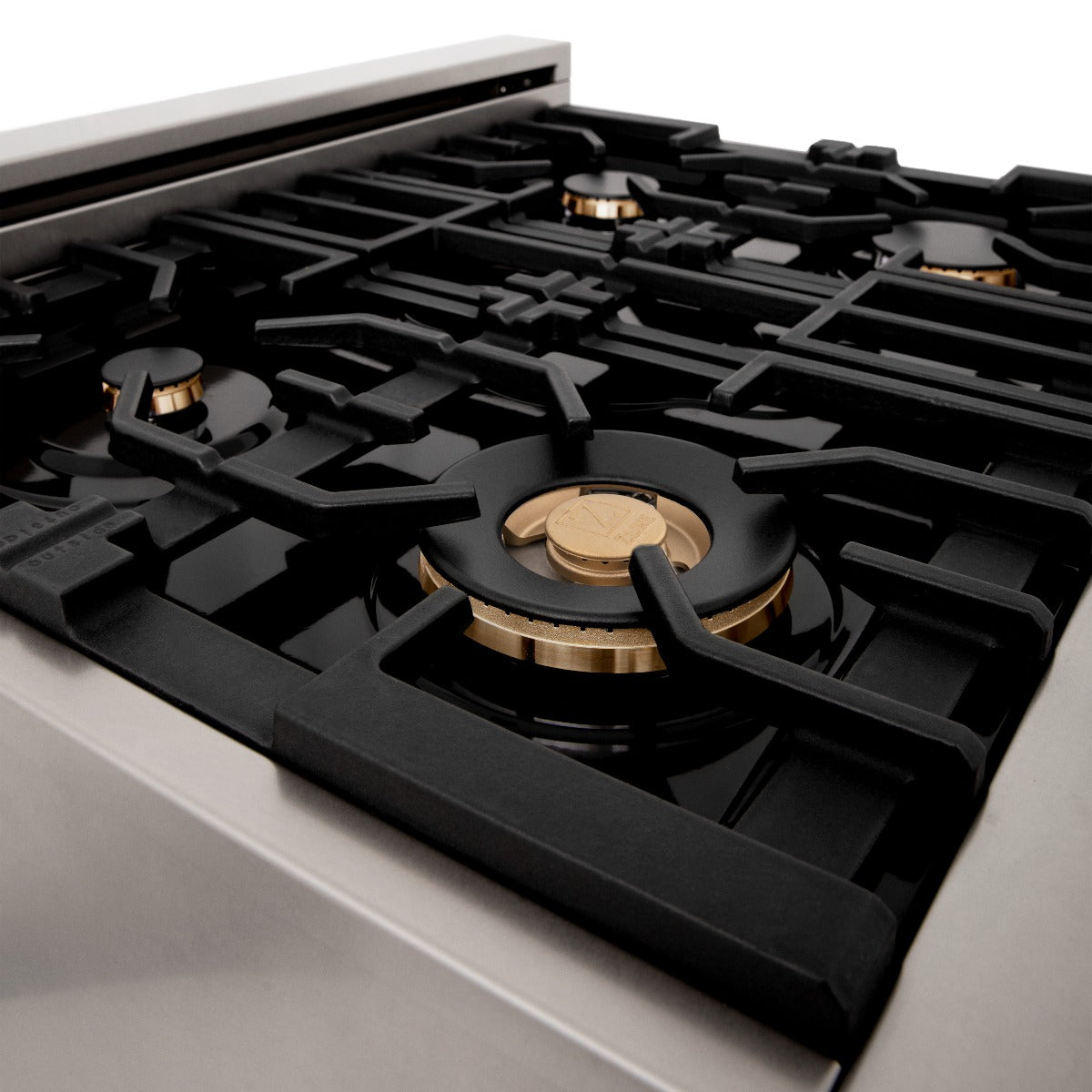 ZLINE 30" Dual Fuel Range with Gas Cooktop and Electric Oven, Stainless Steel with Brass Burners (RA-BR-30)