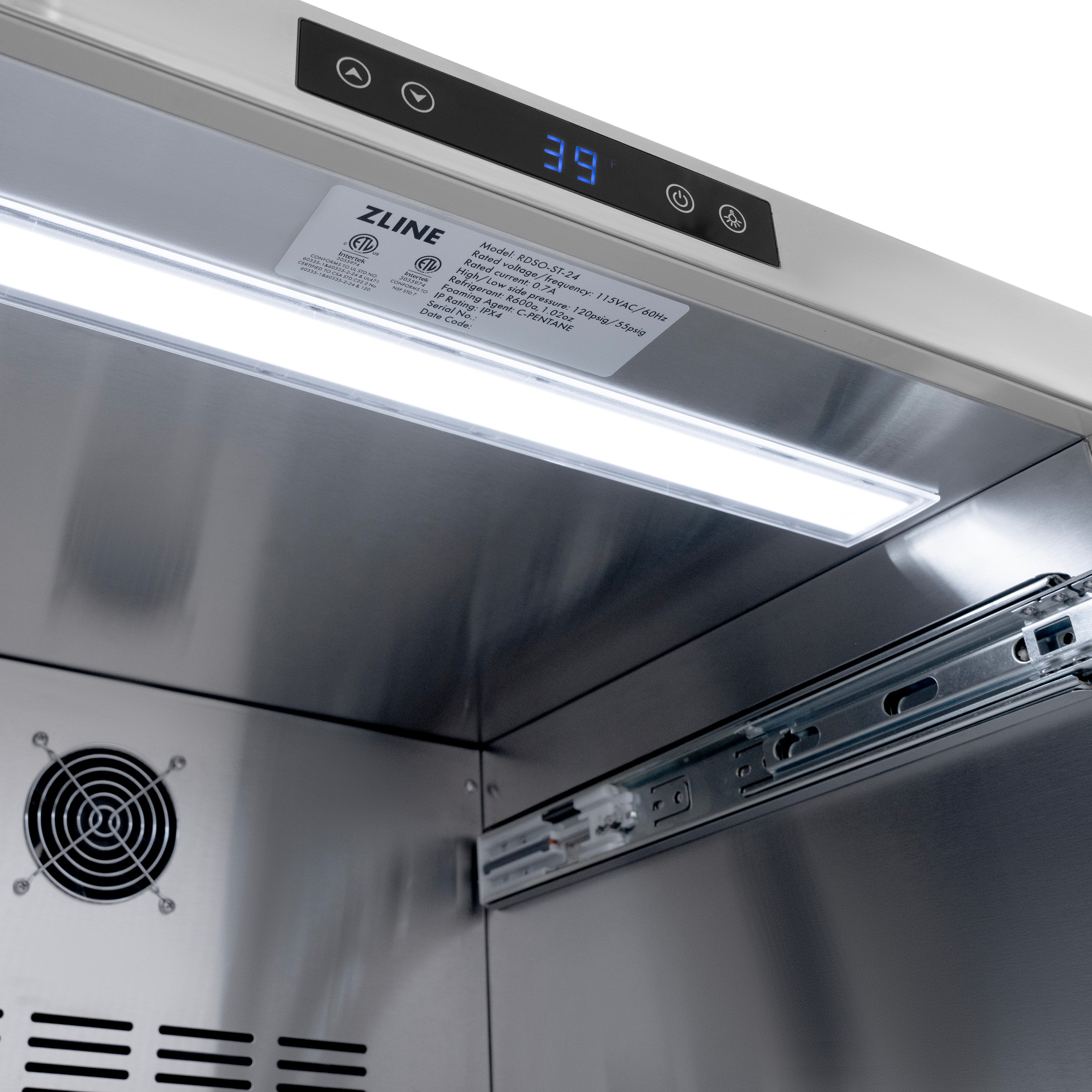 ZLINE 24-Inch Outdoor Refrigerator Drawer 4.6 Cu. Ft. Capacity Stainless Steel Dual Drawer 168-Can Storage (RDSO-ST-24)