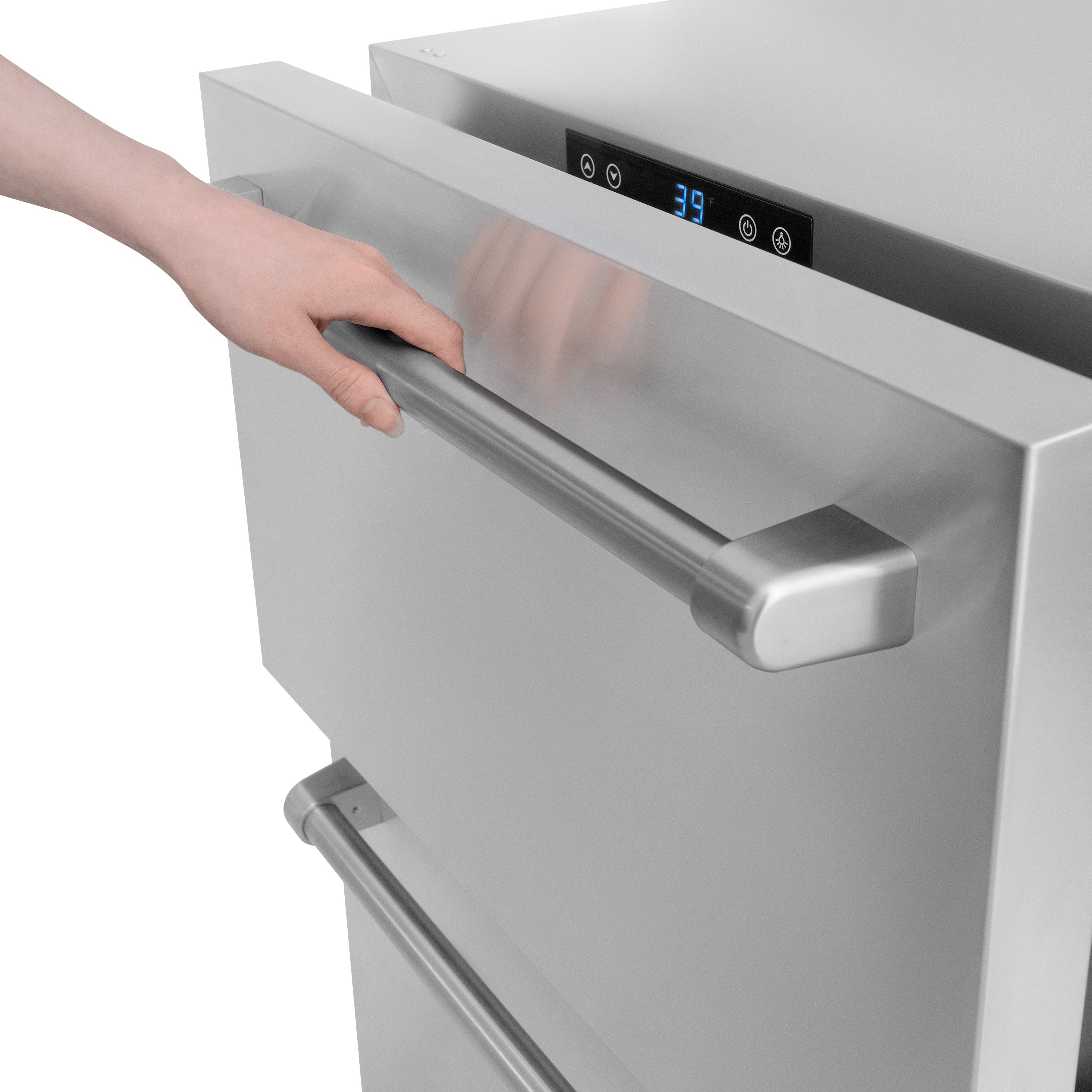 ZLINE 24-Inch Outdoor Refrigerator Drawer 4.6 Cu. Ft. Capacity Stainless Steel Dual Drawer 168-Can Storage (RDSO-ST-24)