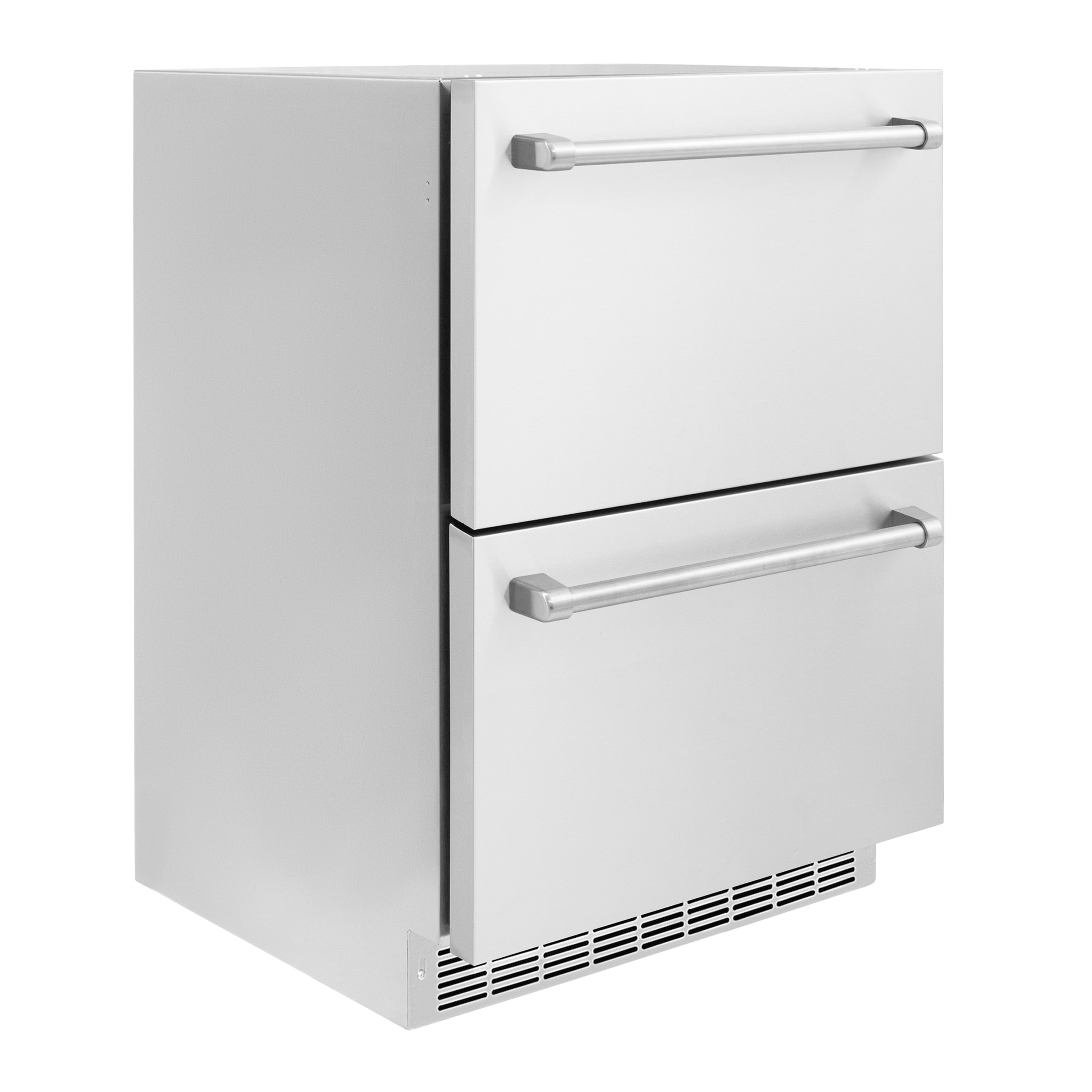 ZLINE 24-Inch Outdoor Refrigerator Drawer 4.6 Cu. Ft. Capacity Stainless Steel Dual Drawer 168-Can Storage (RDSO-ST-24)
