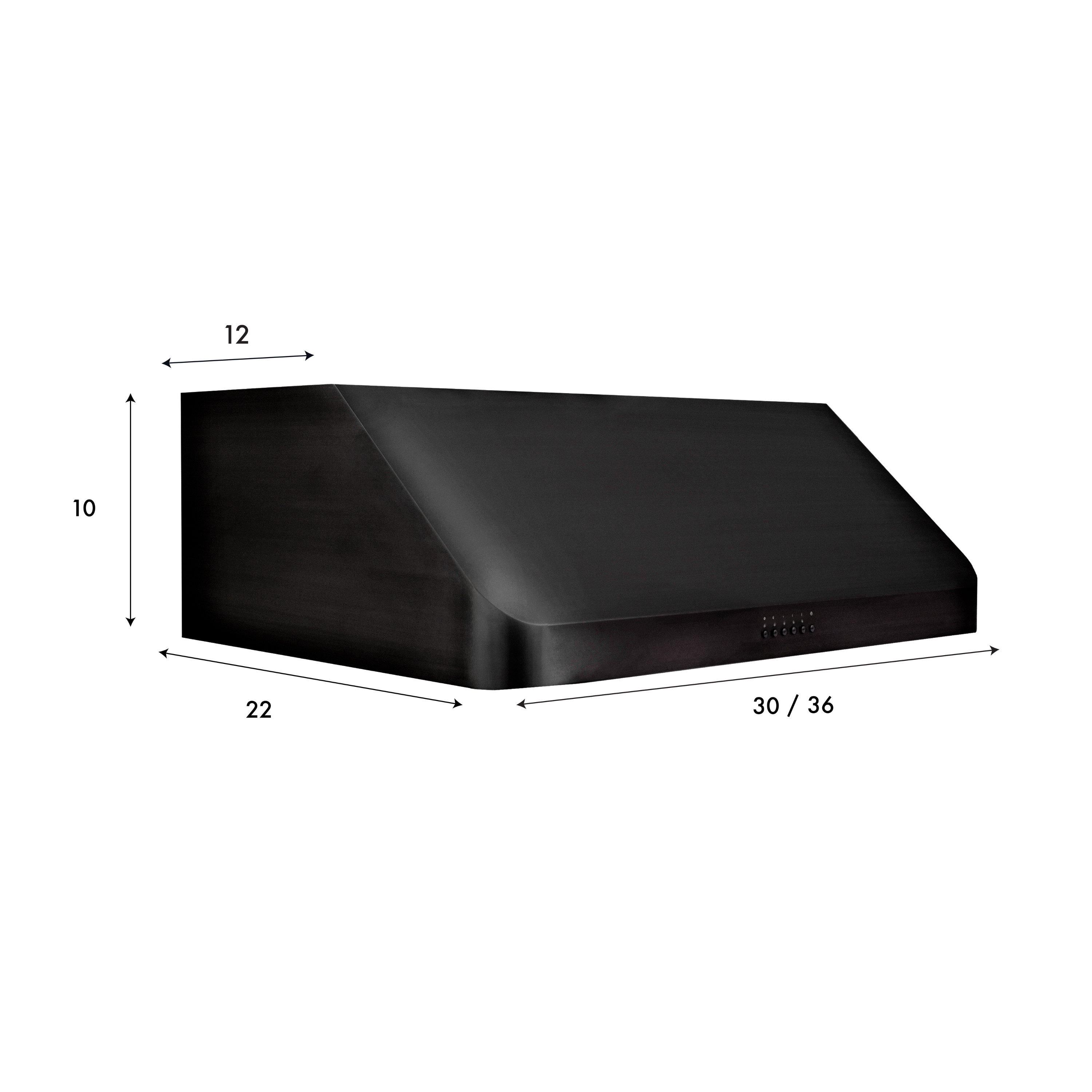 ZLINE 30 in. Under Cabinet Range Hood 600 CFM Ducted Black Stainless Steel (BS623-30)