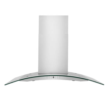 ZLINE 48 in. Wall Mount Range Hood Convertible Stainless Steel & Glass 4-Speed 400 CFM (KN4-48)