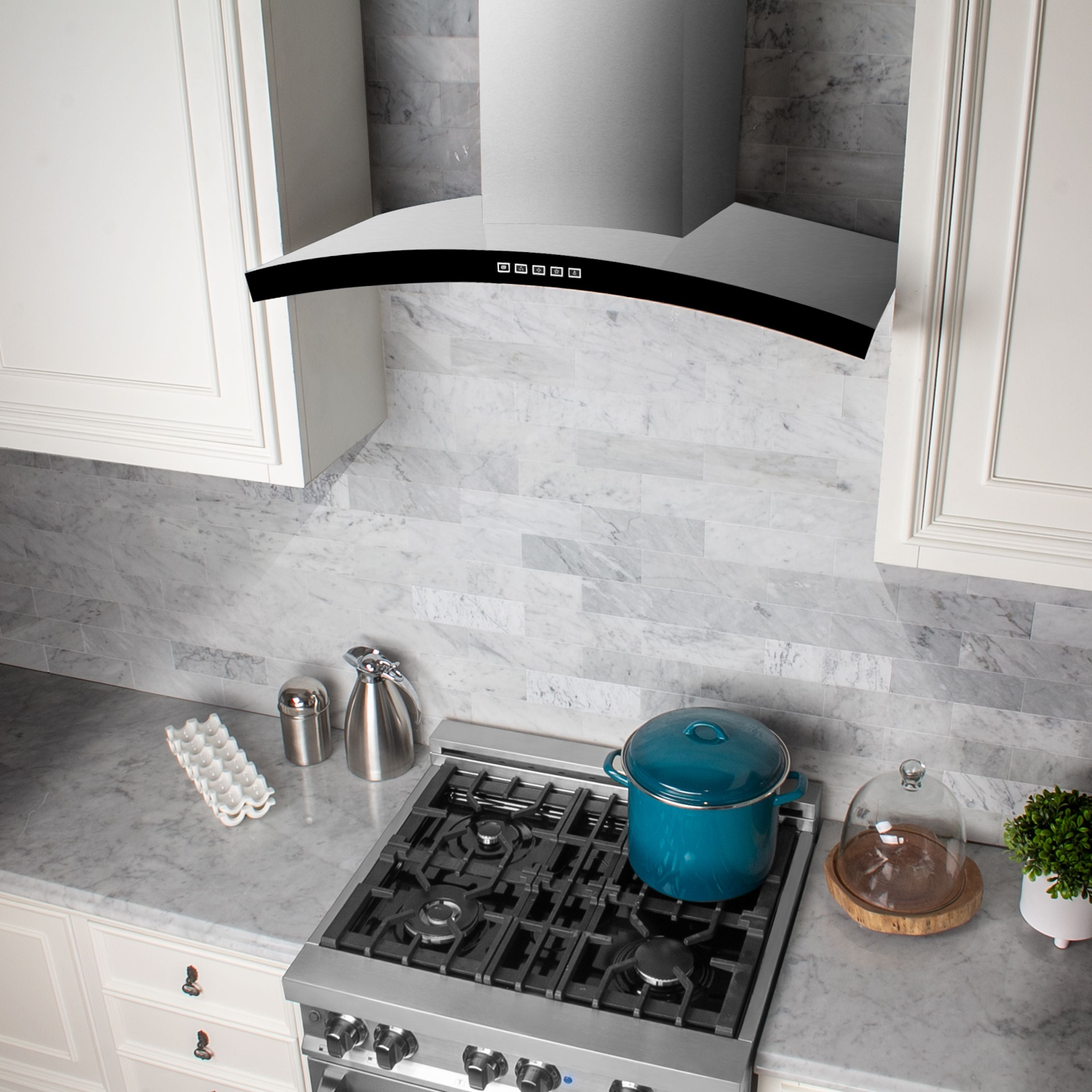 ZLINE 36-Inch Wall Mount Range Hood, Stainless Steel, 4-Speed Ventilation, KN6-36