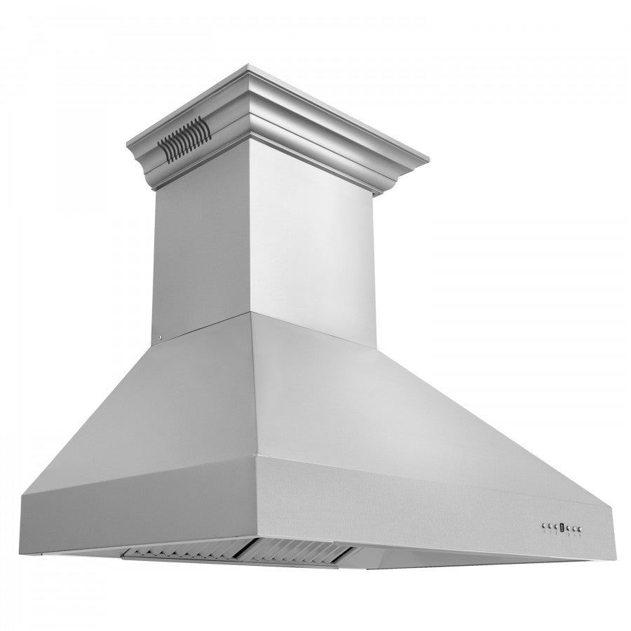 ZLINE 60 in. Wall Mount Range Hood Stainless Steel 400 CFM CrownSound Bluetooth Speakers (667CRN-BT-60)