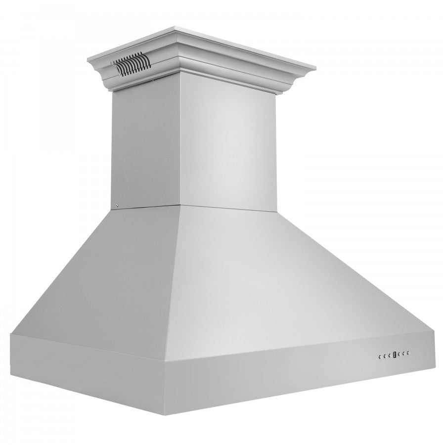 ZLINE 36 in. Wall Mount Range Hood, Stainless Steel, 400 CFM, CrownSound Bluetooth Speakers (667CRN-BT-36)