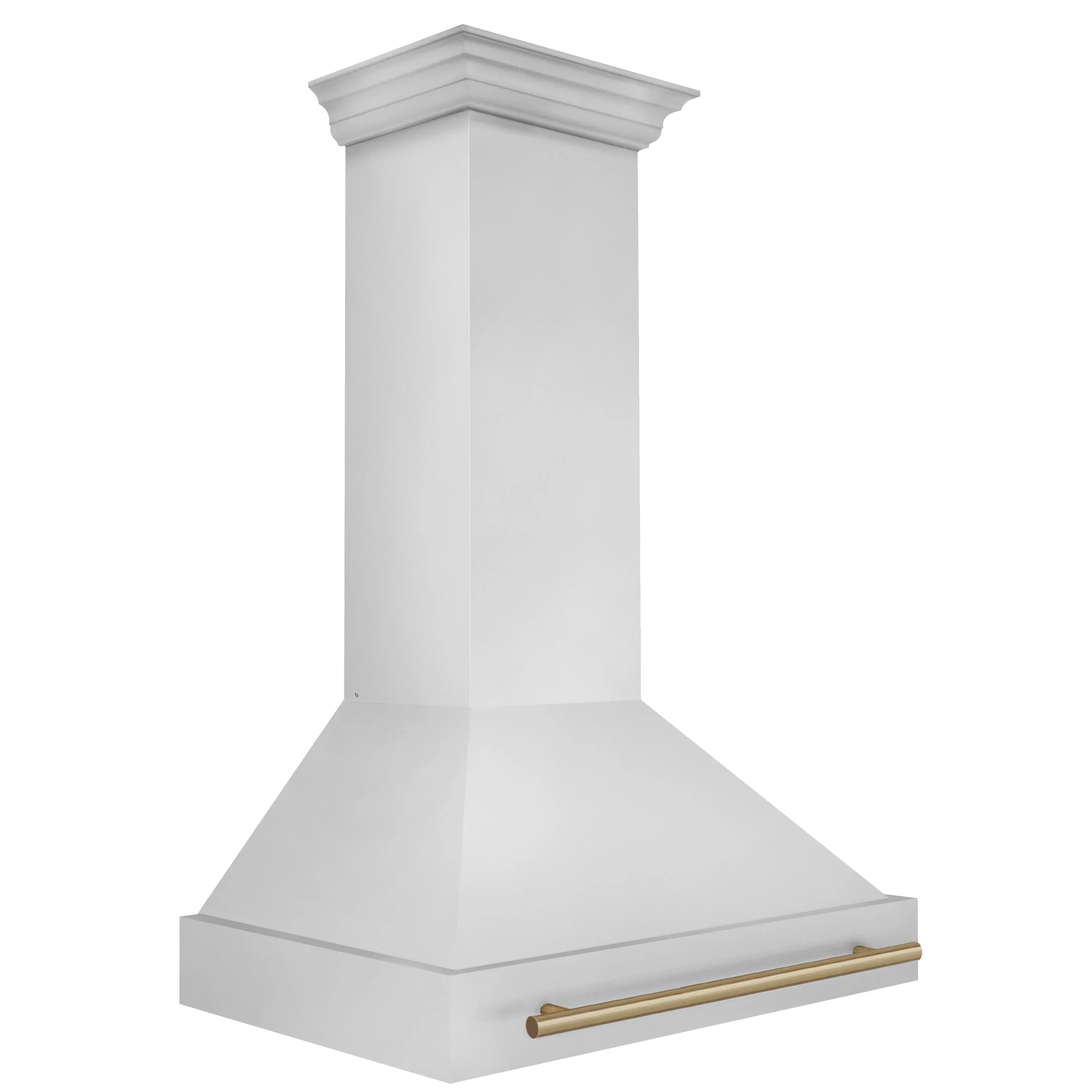 ZLINE 36 Inch Wall Mount Range Hood Stainless Steel Champagne Bronze Handle 8654STZ-36-CB