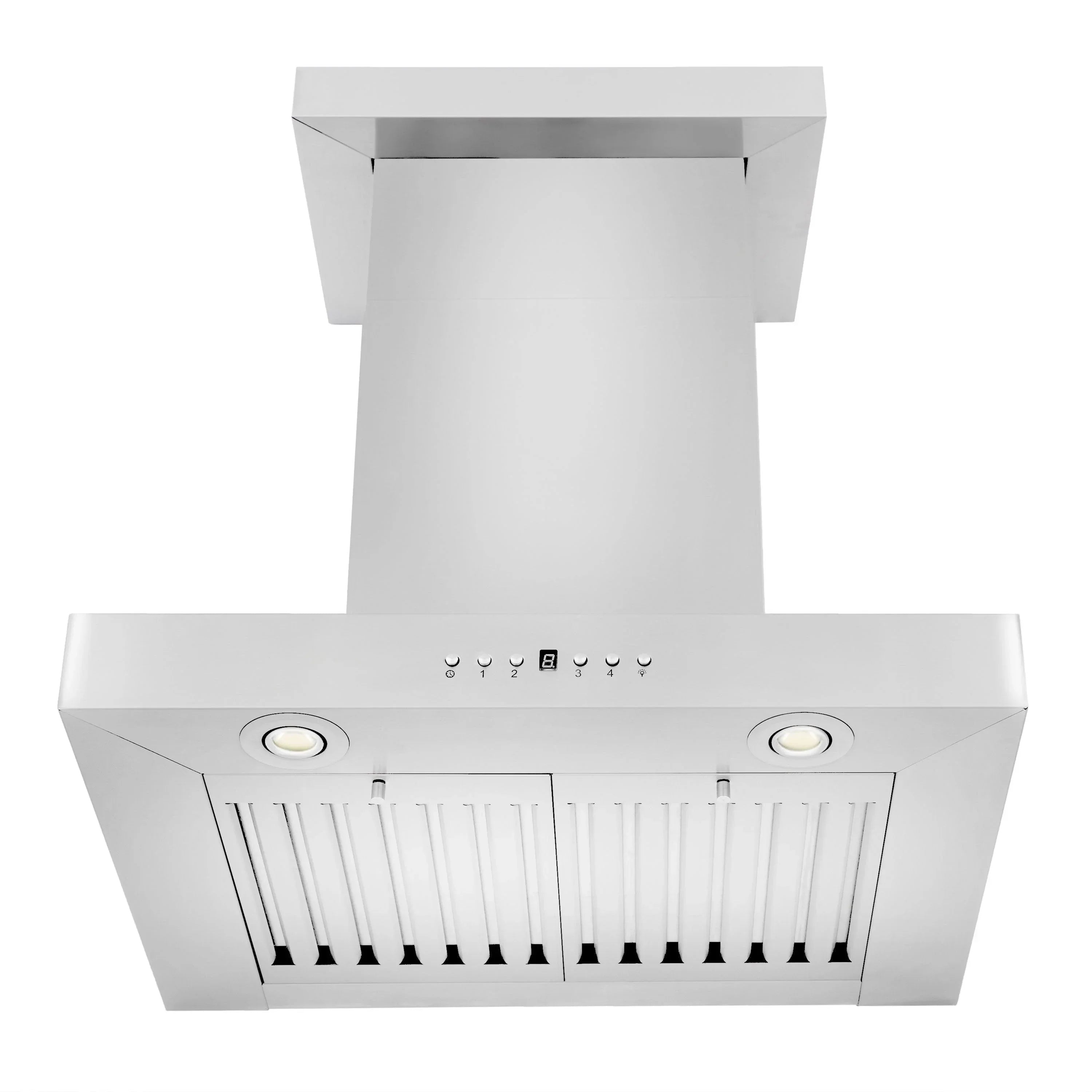 ZLINE 42" Wall Mount Range Hood Stainless Steel Convertible Vent with Crown Molding (KECRN-42)