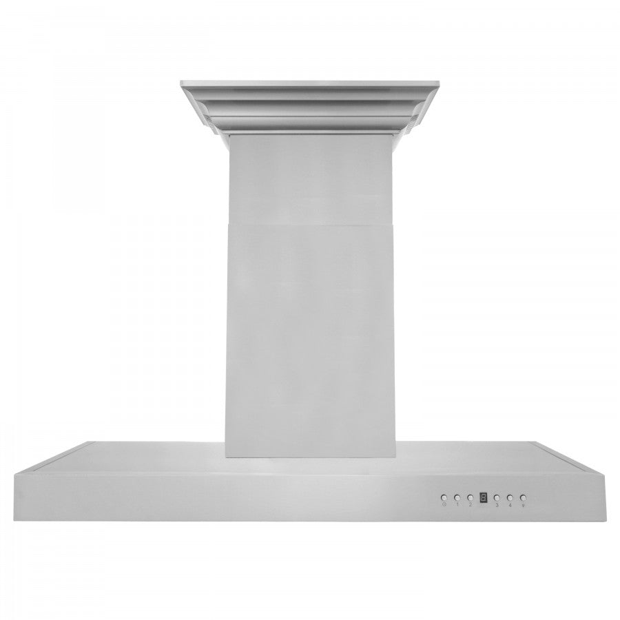 ZLINE 42 in. Wall Mount Range Hood 400 CFM Stainless Steel Bluetooth Speakers CrownSound® (KECRN-BT-42)