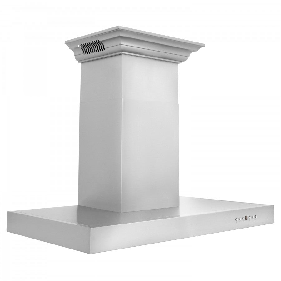 ZLINE 30 in. Wall Mount Range Hood 400 CFM Stainless Steel CrownSound Bluetooth Speakers (KECRN-BT-30)
