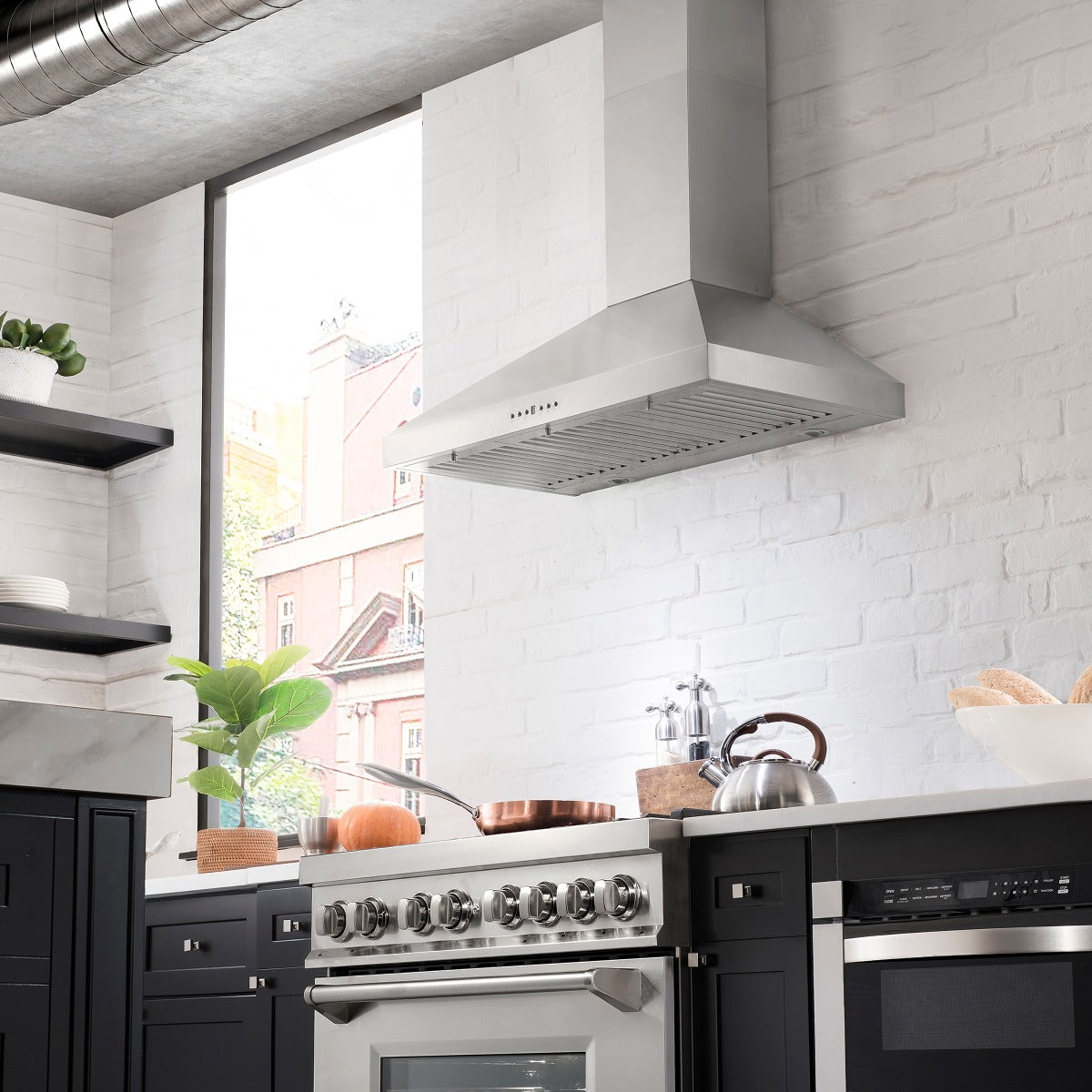 ZLINE 36 Inch Wall Mount Range Hood 400 CFM Convertible Vent Stainless Steel (KL3-36)